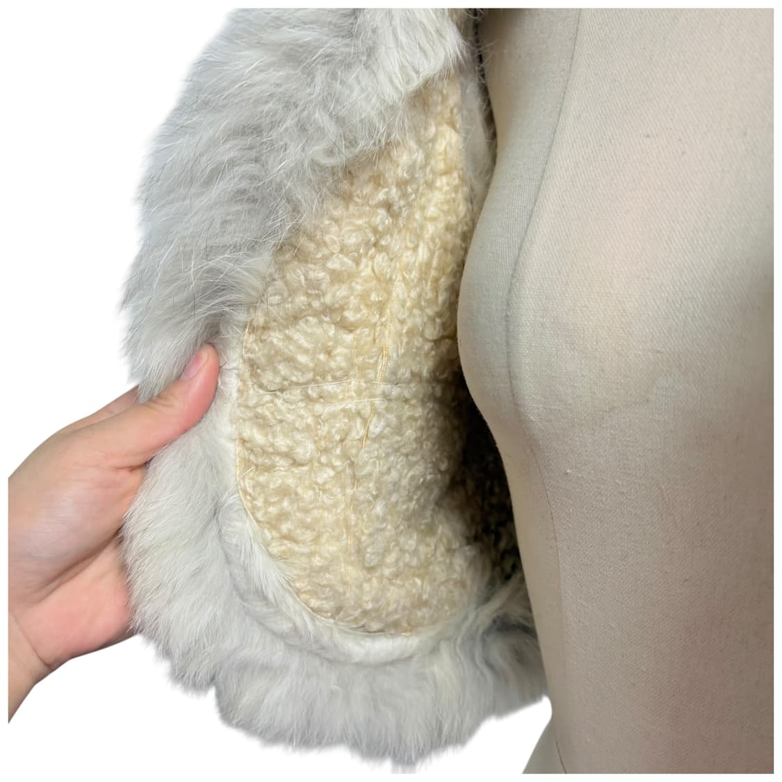 3749 아이보리 안감퍼 크롭 퍼조끼 퍼베스트 상품이미지4