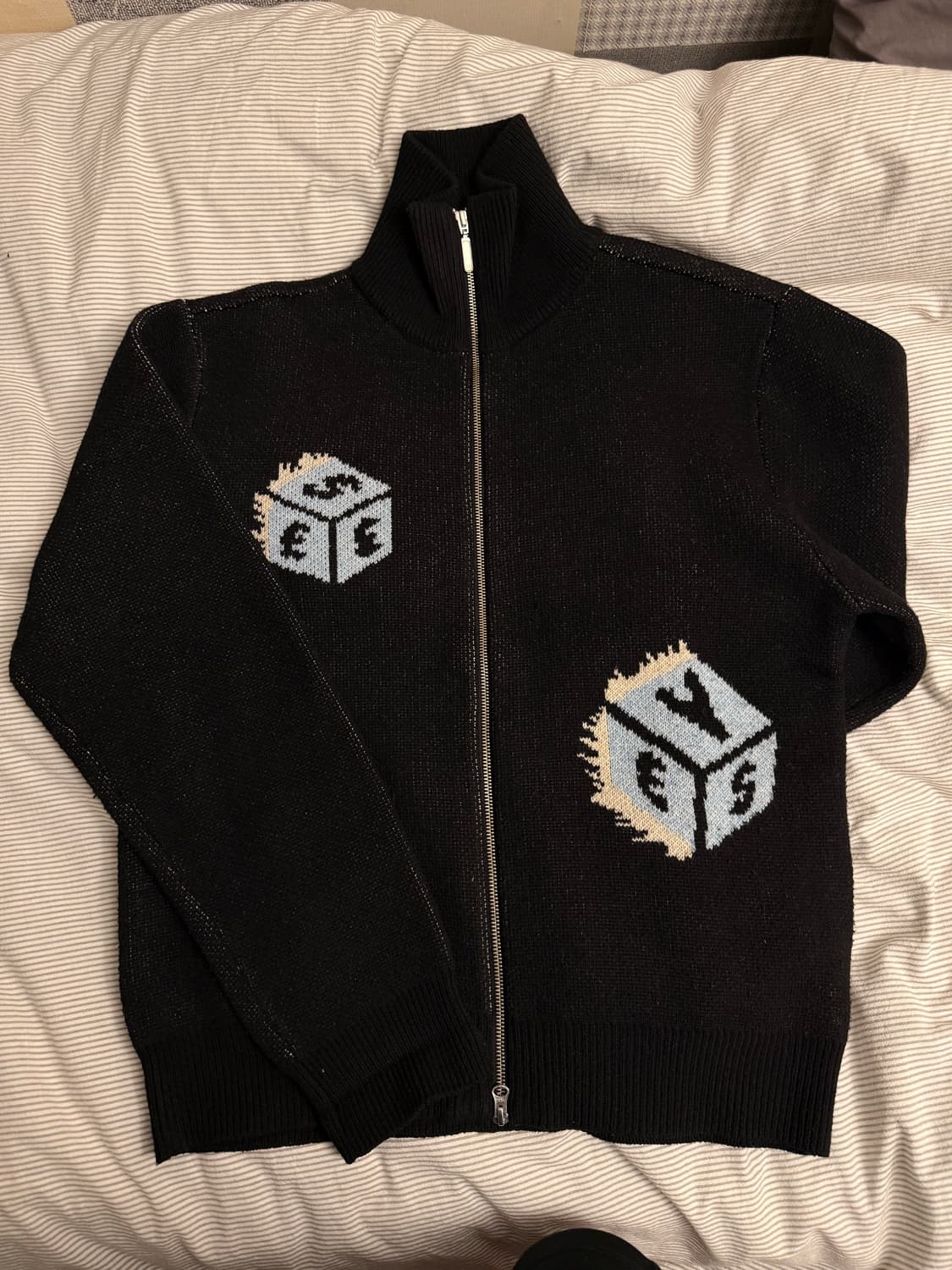 예스아이씨 풀집업 니트 가디건 블랙 L 상품이미지1