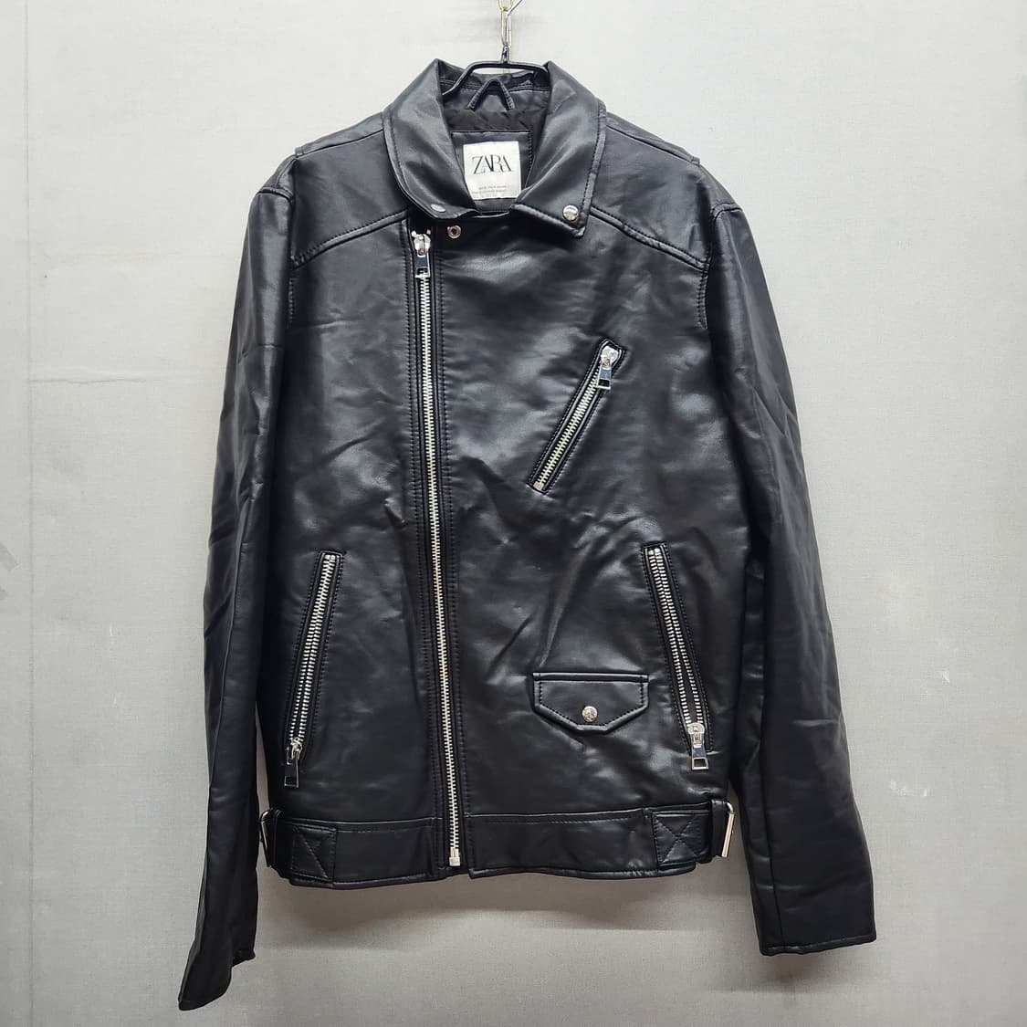 자라 에코 레더 라이더 가죽 자켓 M(M) 상품이미지1