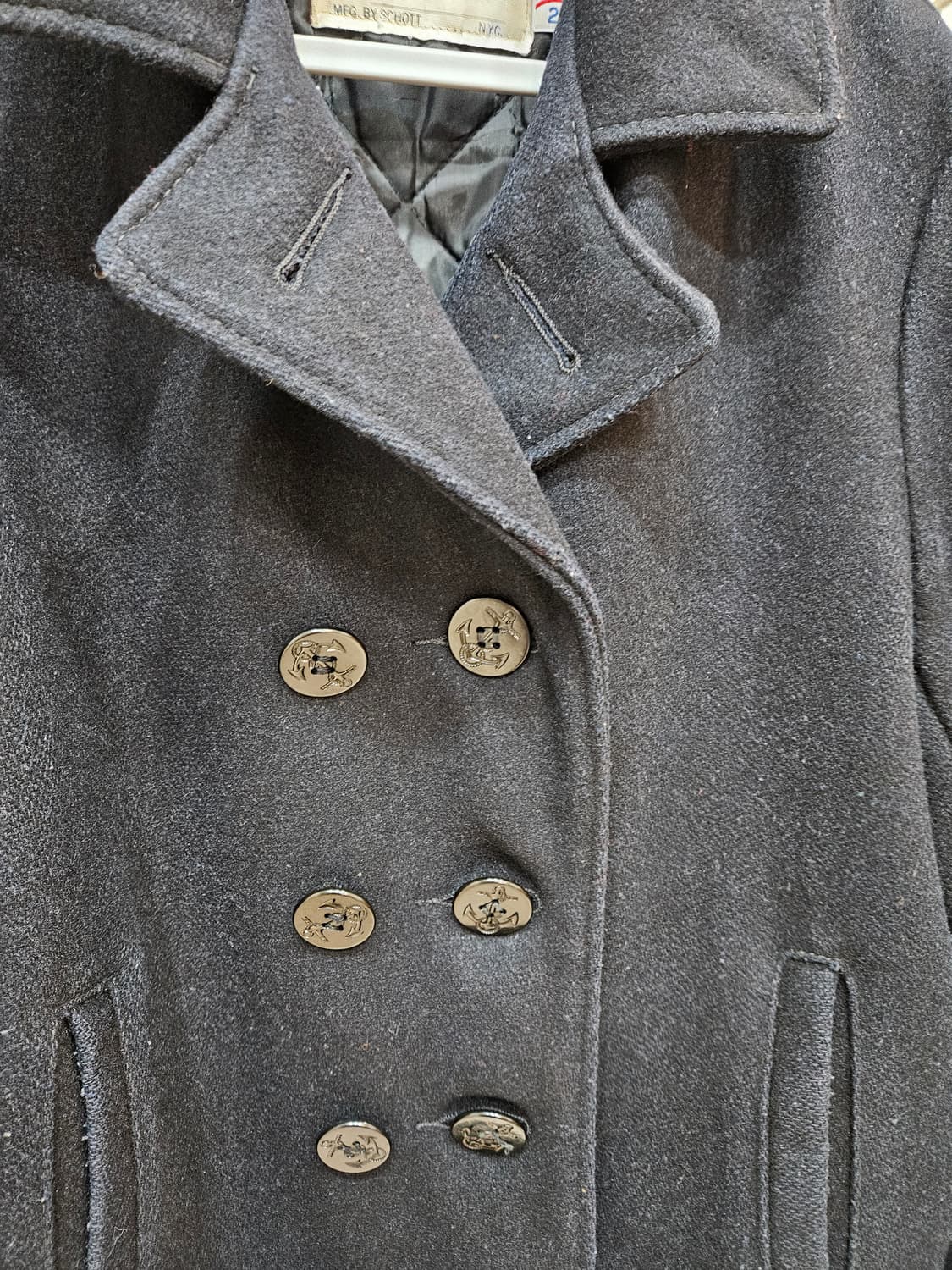 SCHOTT 쇼트사 740N 헤비멜튼울 피코트 95~100사이즈 상품이미지4