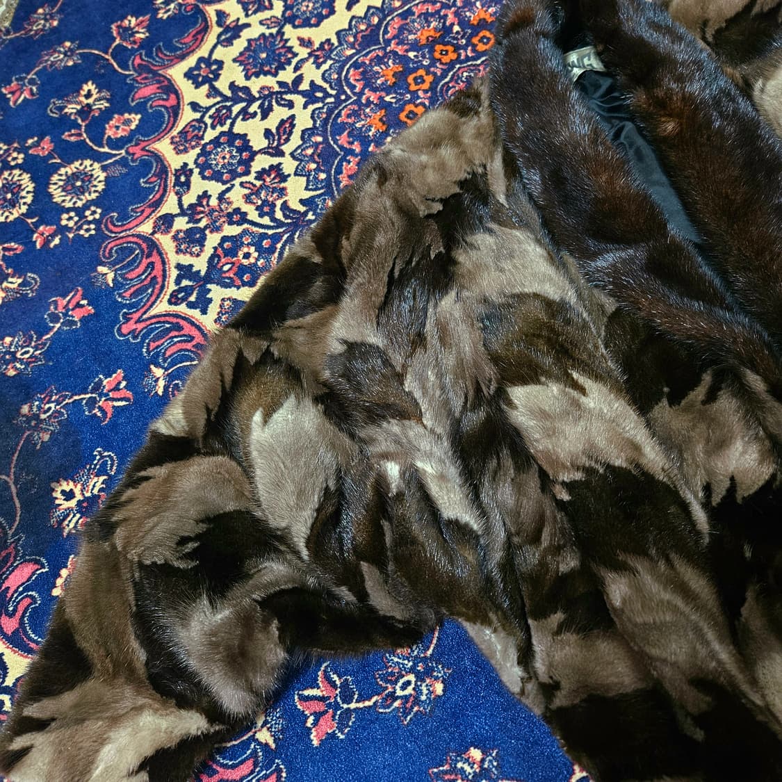 Jinhung Saca Mink 100% 빈티지 배색 숏 가오리핏 밍크 상품이미지6