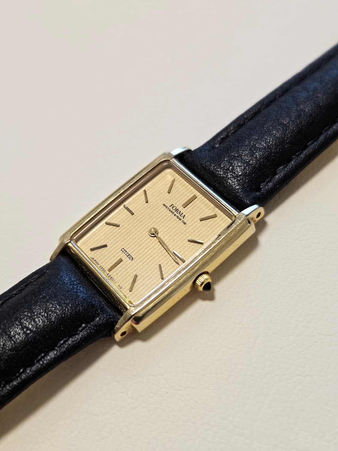 빈티지 시티즌 Forma 금장 사각 가죽 시계(여성용) 상품이미지4