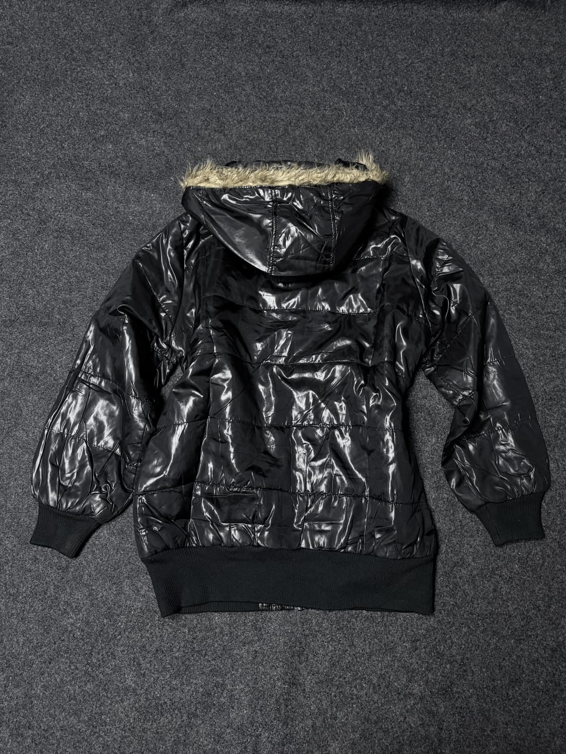 vintage 00's V-kei Punk fur hood parka 상품이미지4