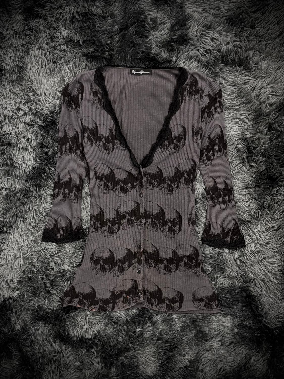 Hysteric Glamour 스컬 패턴 레이스업 가디건 상품이미지1