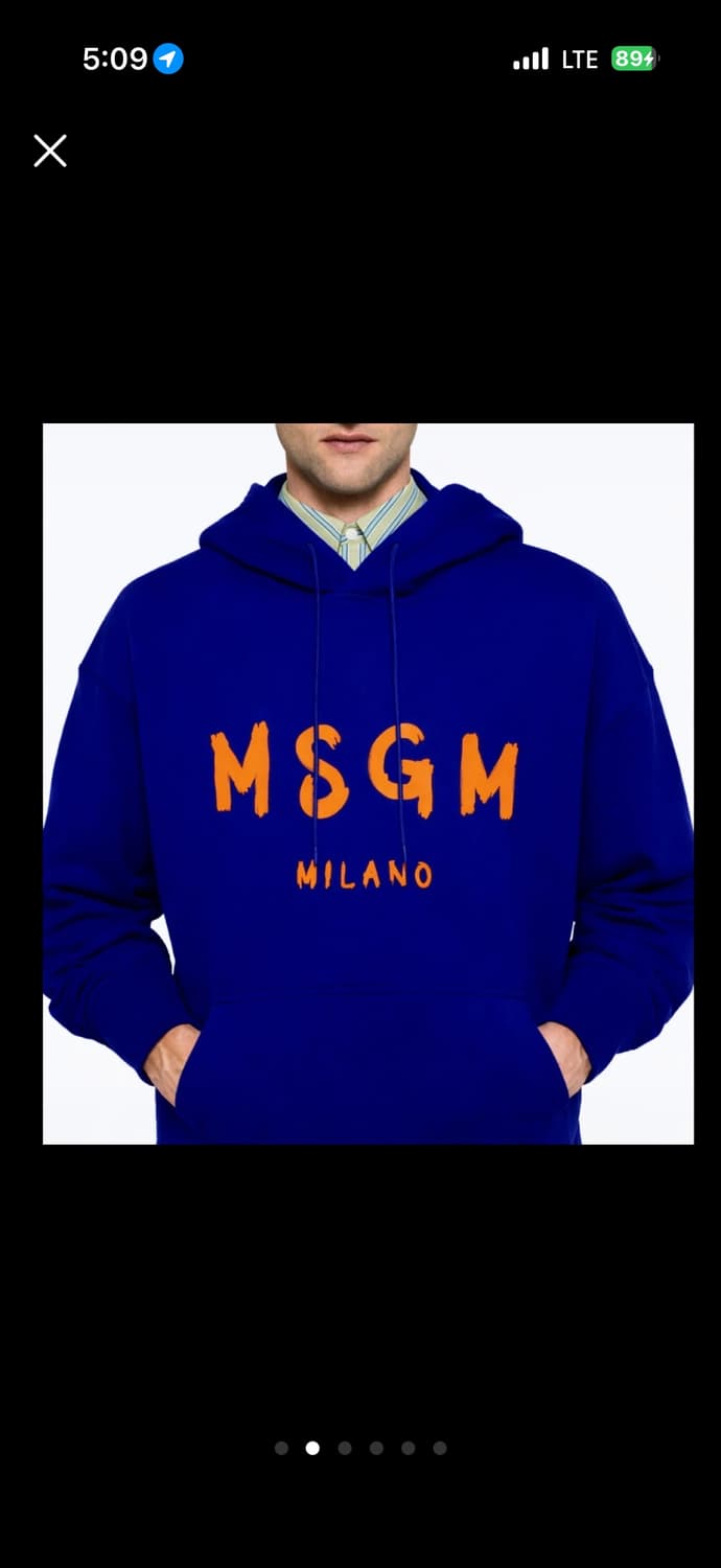 (새상품) MSGM 포켓 후드티 블루 상품이미지2