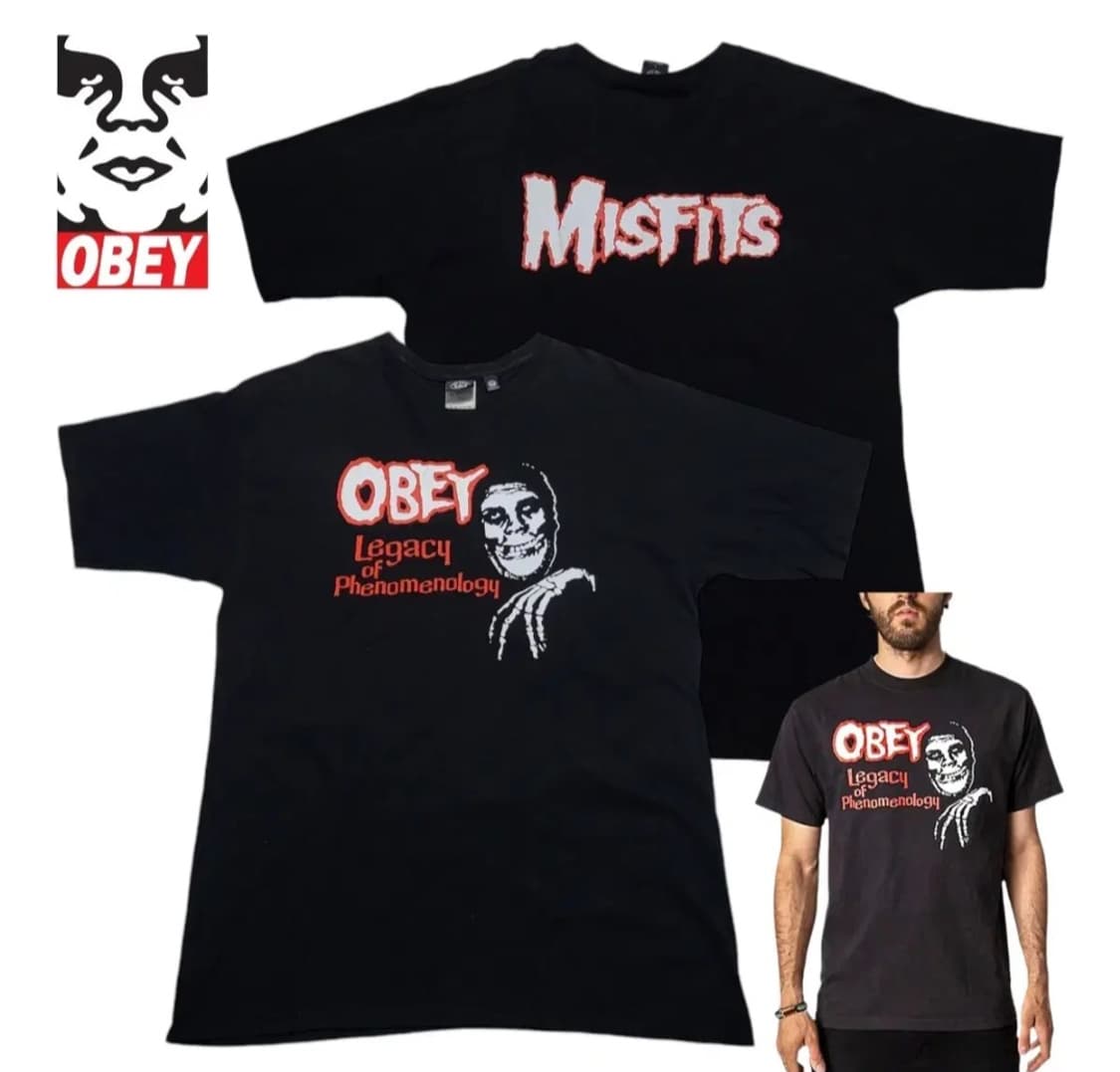 (L) obey x misfits 밴드티셔츠 미스핏츠 빈티지반팔 락티 상품이미지1