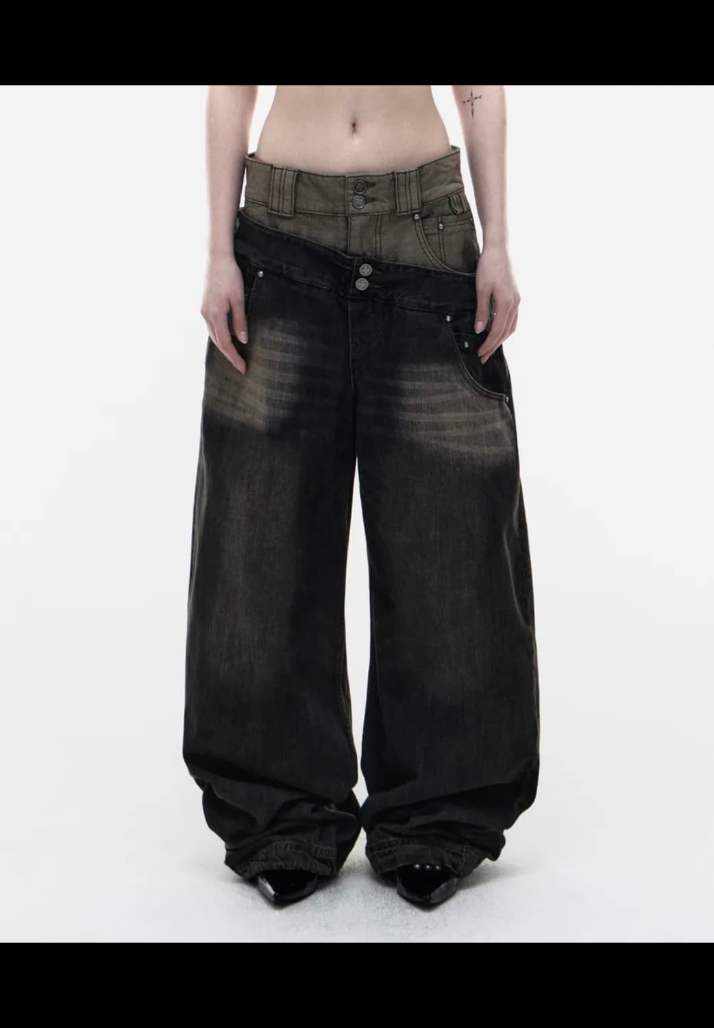 오퍼스0012 DUAL OBLIQUE DENIM PANTS 상품이미지1