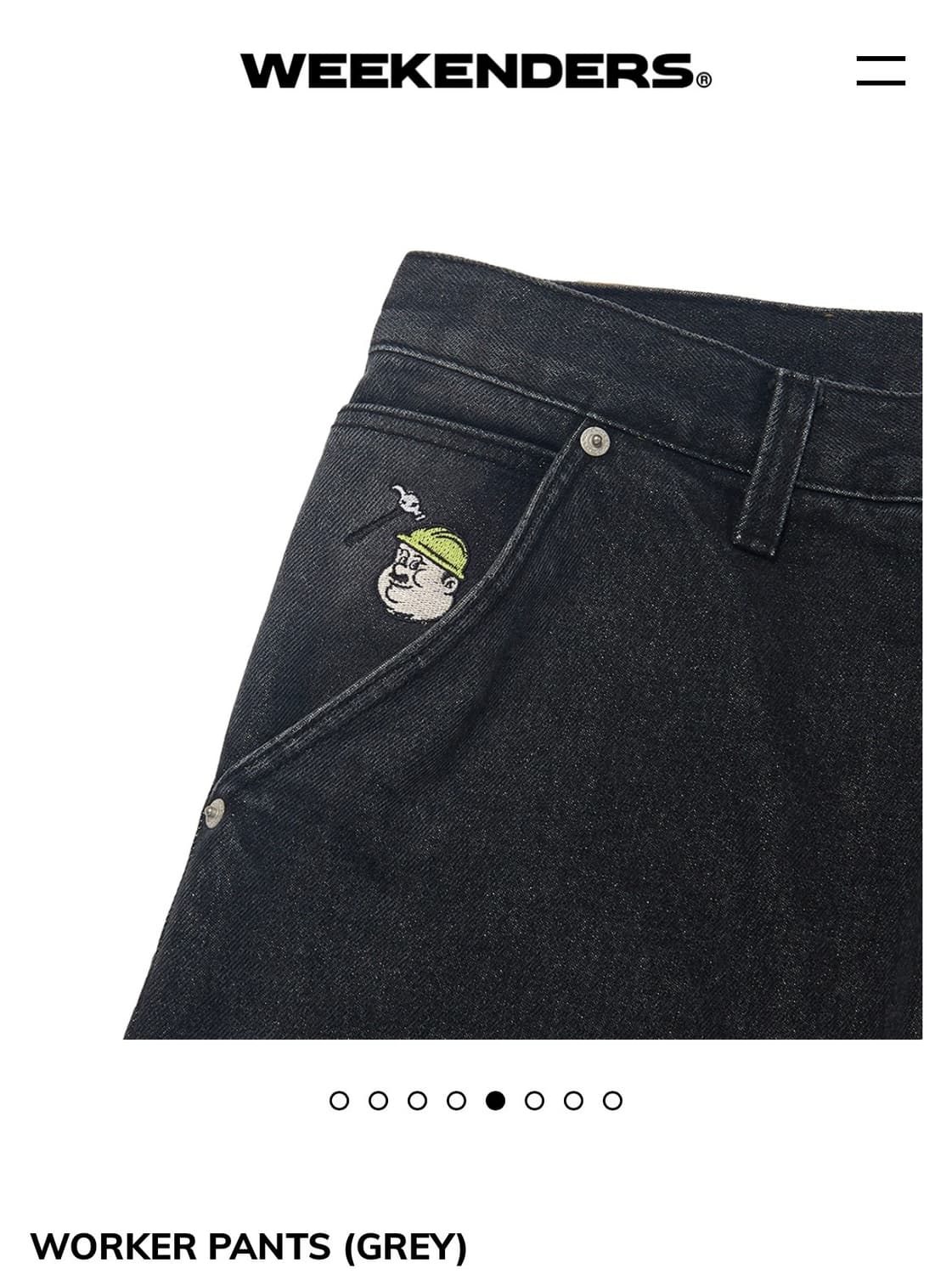 위켄더스 더블니 워커팬츠 흑청 L 상품이미지4