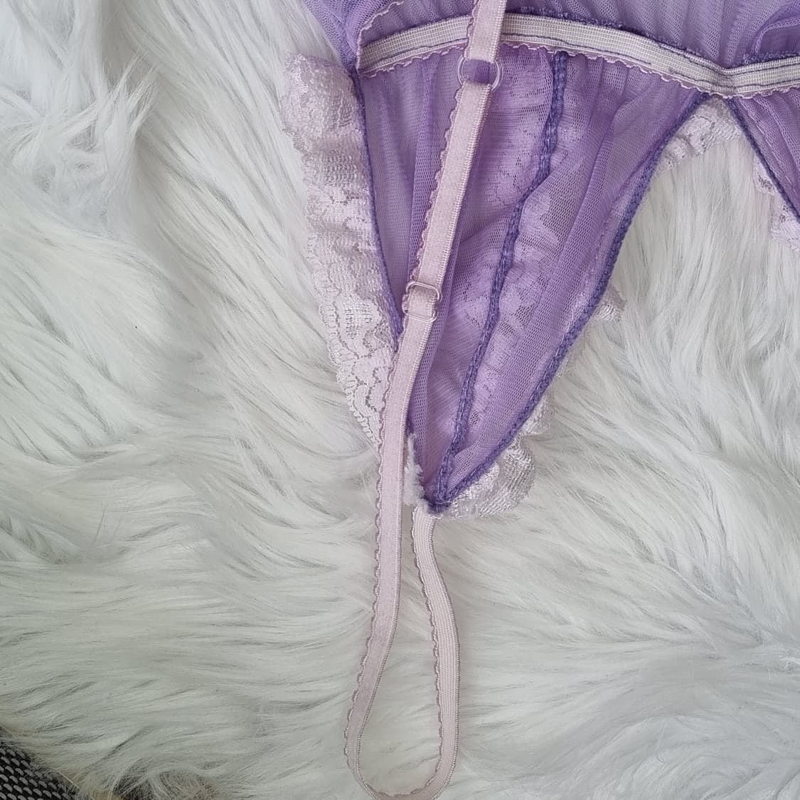 란제리 레이스 퍼플 보라 슬립 슬리브리스 1809 상품이미지5