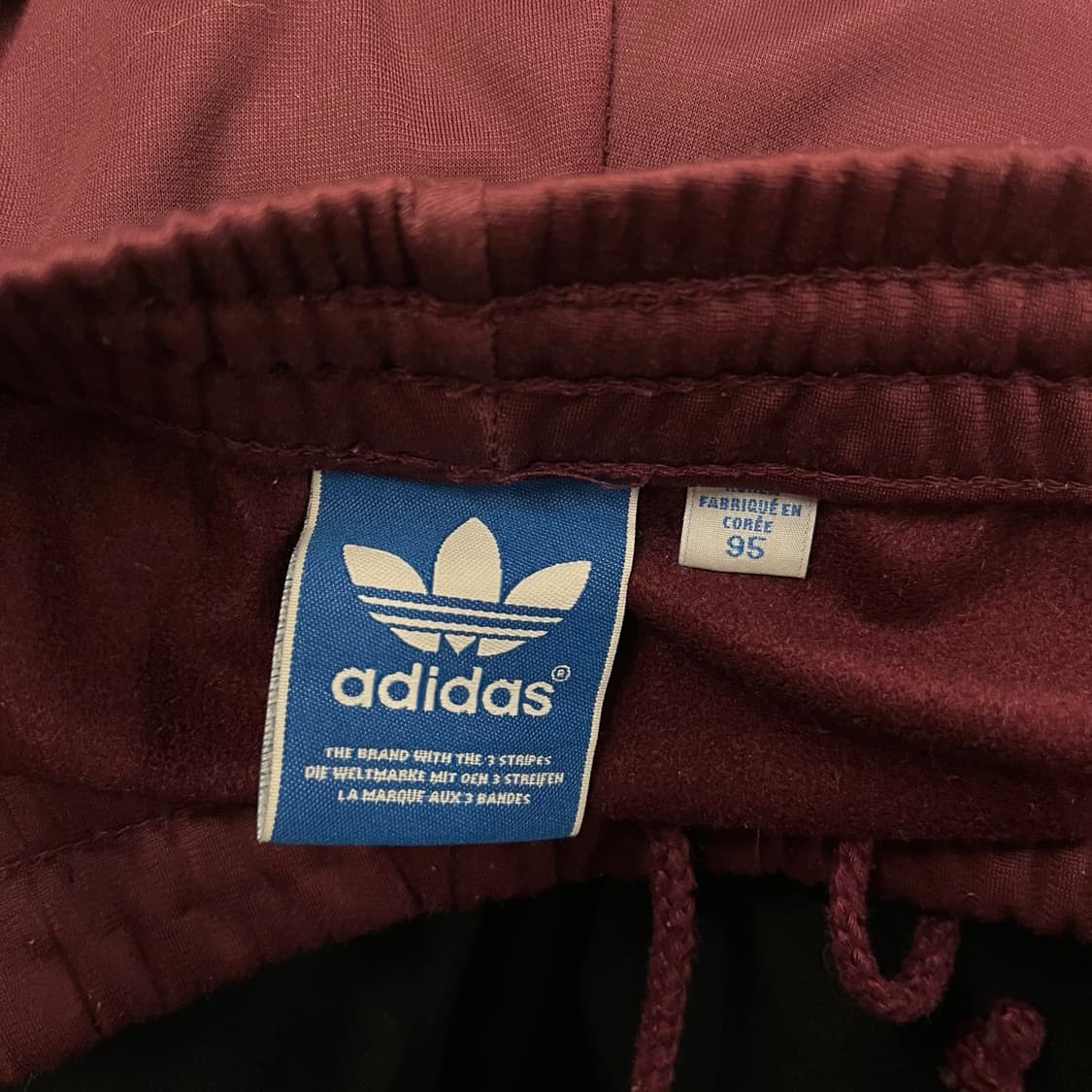 [정품/95] 아디다스 삼선 트레이닝 바지 버건디 b19 상품이미지4