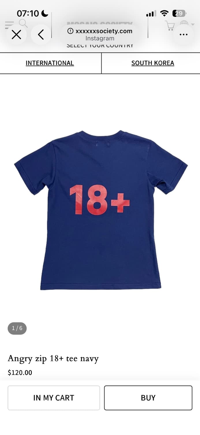 모자이크소사이어티 Angry zip 18+ tee navy  상품이미지2