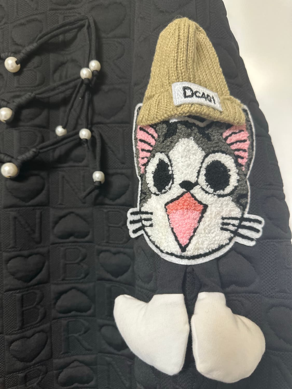 고양이 캐릭터 엠보싱 맨투맨 원피스 상품이미지5