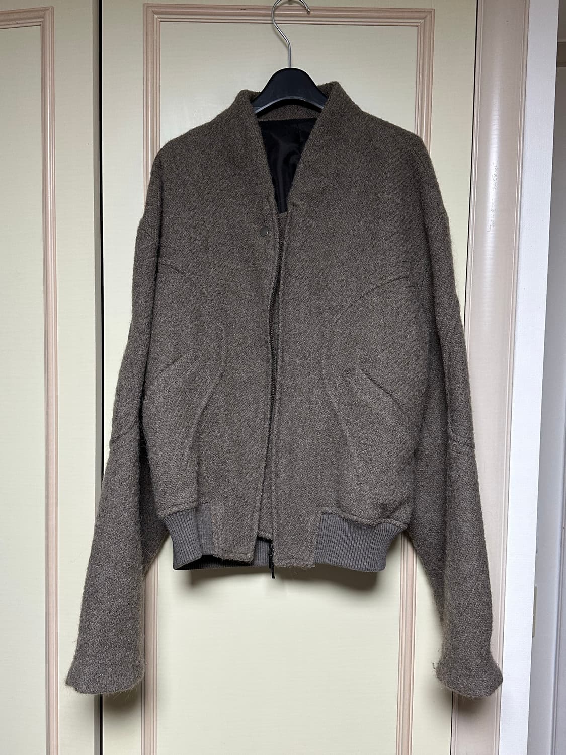 쿠어 인터널 바인딩 숄 카라 점퍼 (멜란지베이지) L 상품이미지2