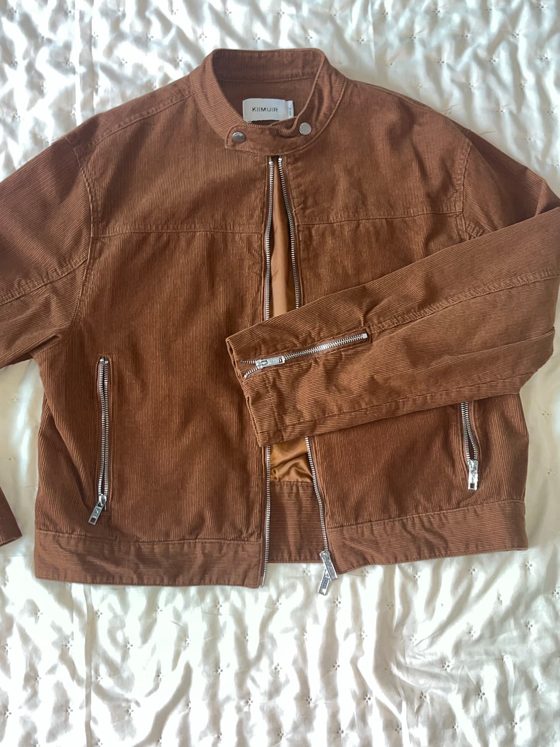 키뮤어 빈티지 워싱 코튼 코듀로이 바이커 자켓_카멜 상품이미지3