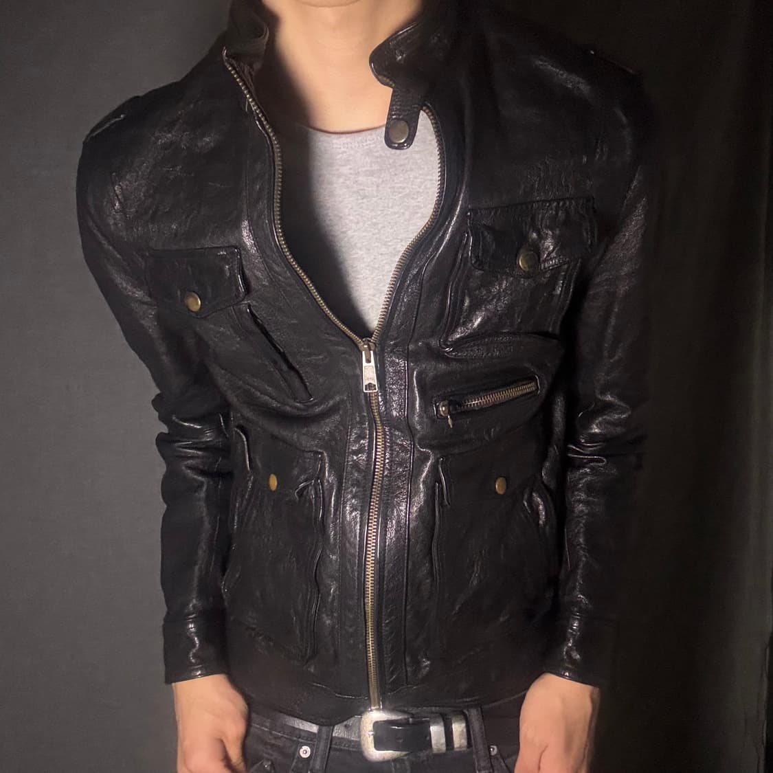 japan vintage ltaly lamb skin jacket 상품이미지4