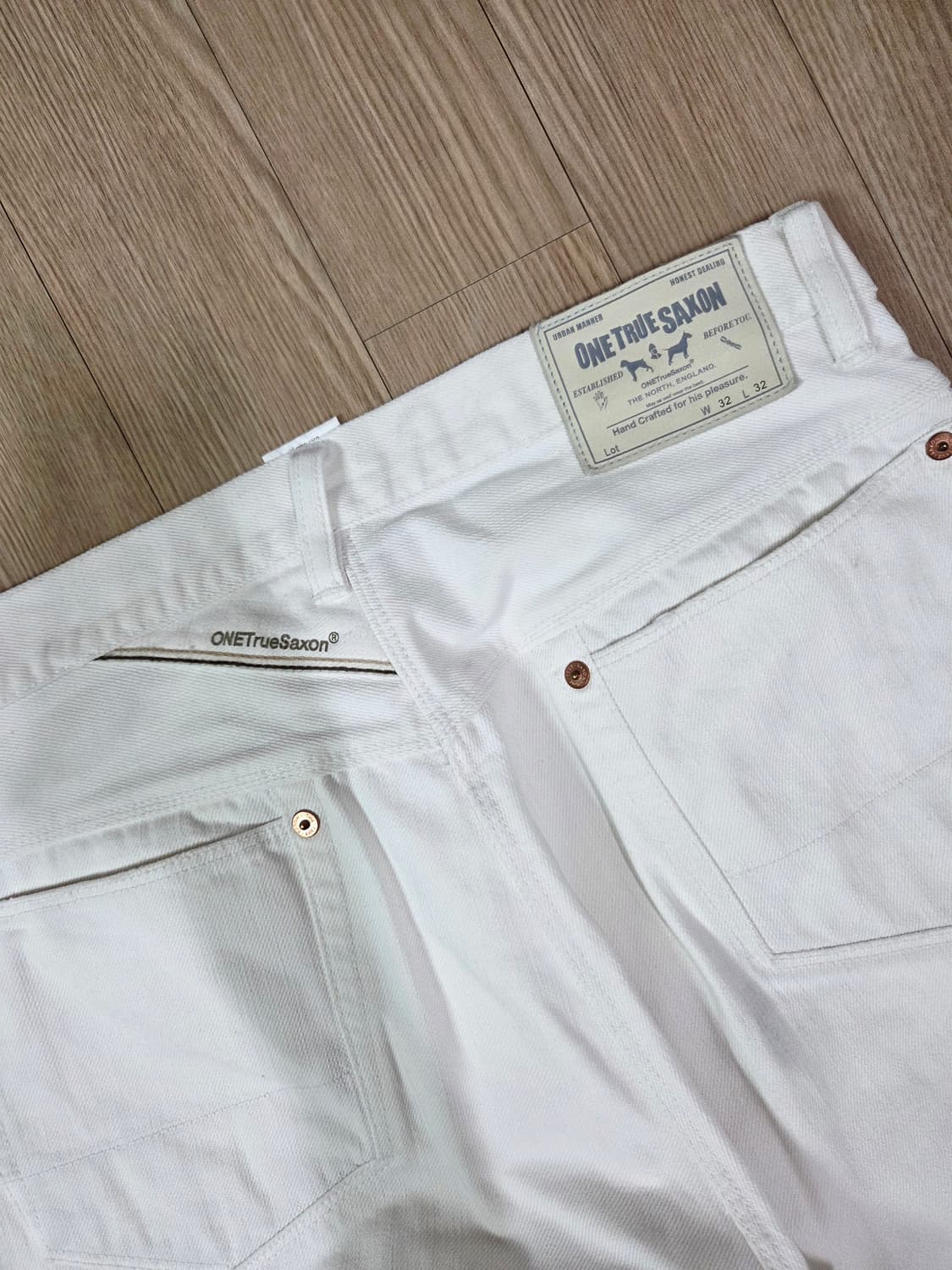 ONE TRUE SAXON 화이트 레귤러 핏 데님 팬츠 상품이미지6