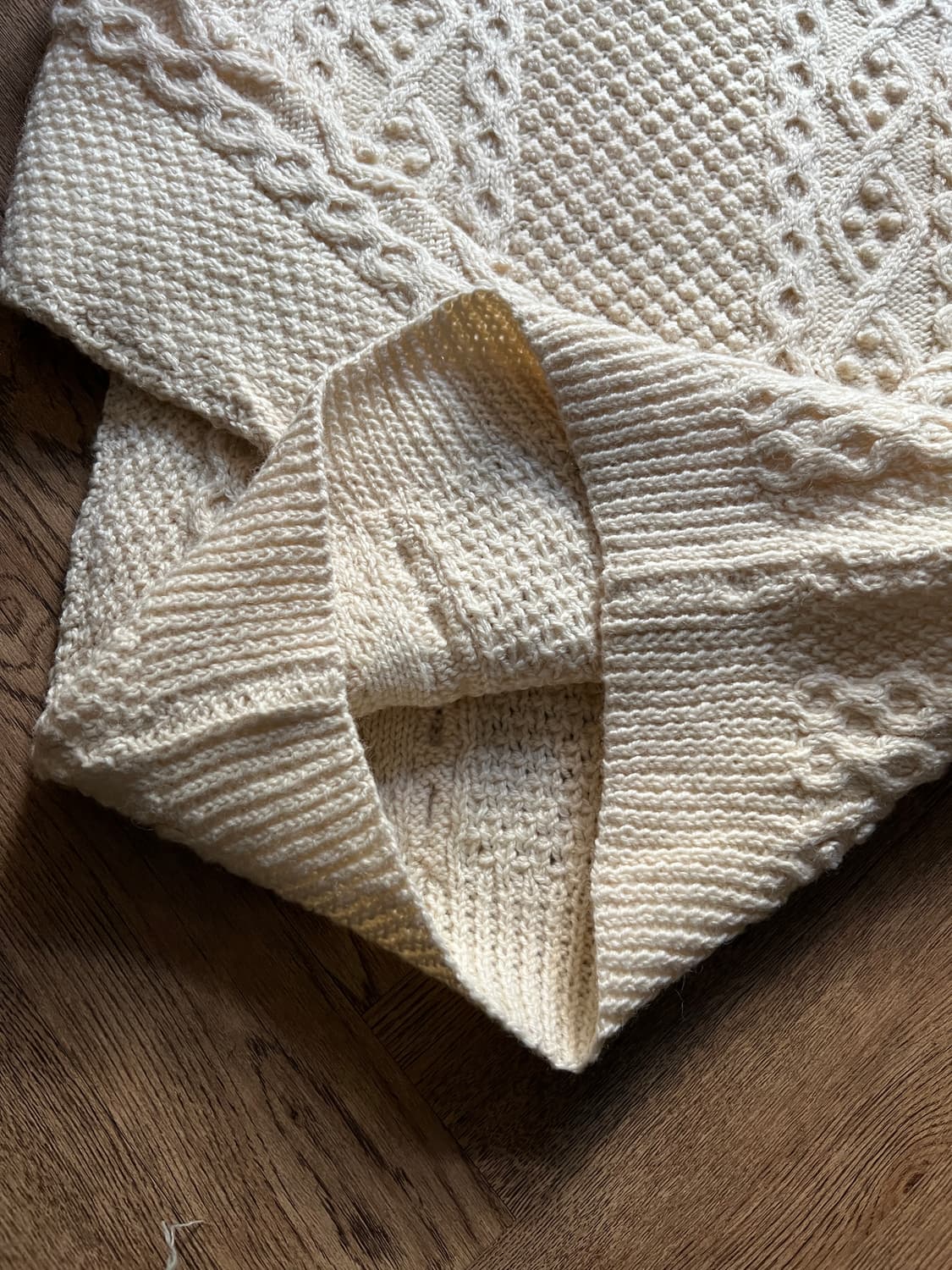 [L]90's 아일랜드제 핸드메이드 아란 피셔맨 스웨터 F4 상품이미지5