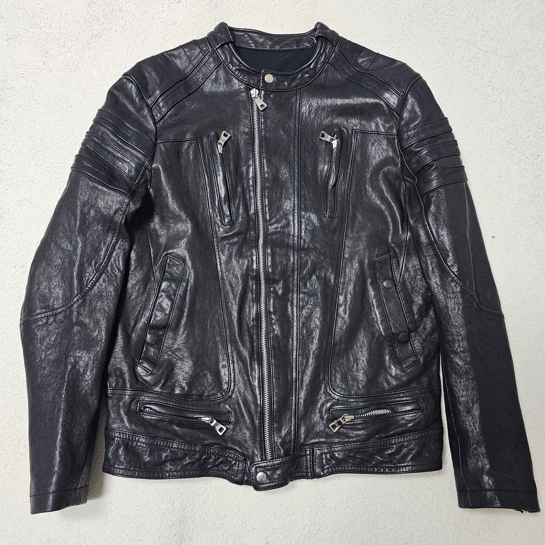 L 리얼레더 논카라 라이더 가죽 자켓 상품이미지1