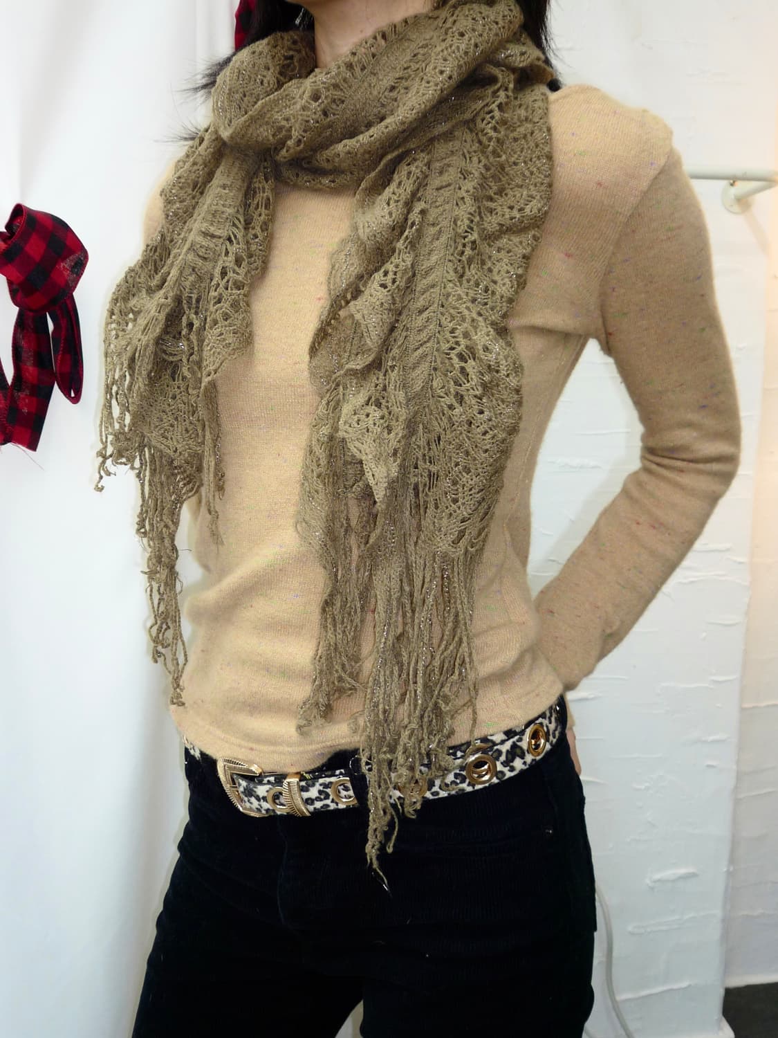 brown leaves muffler 상품이미지3