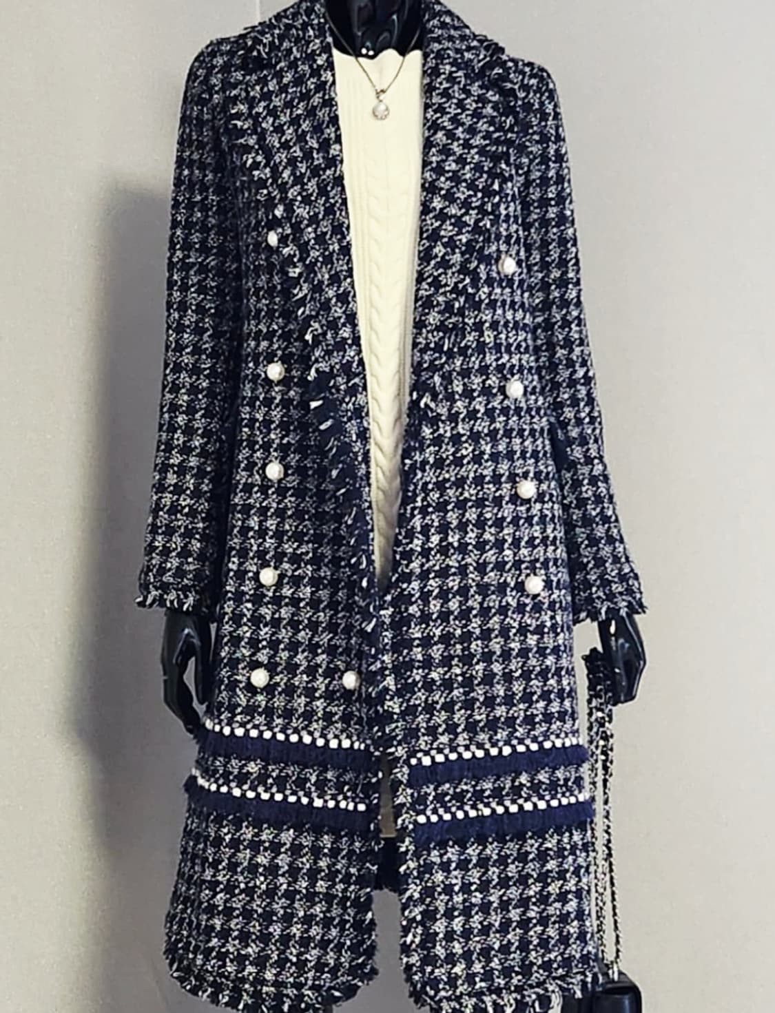 트위드 롱코트  상품이미지1