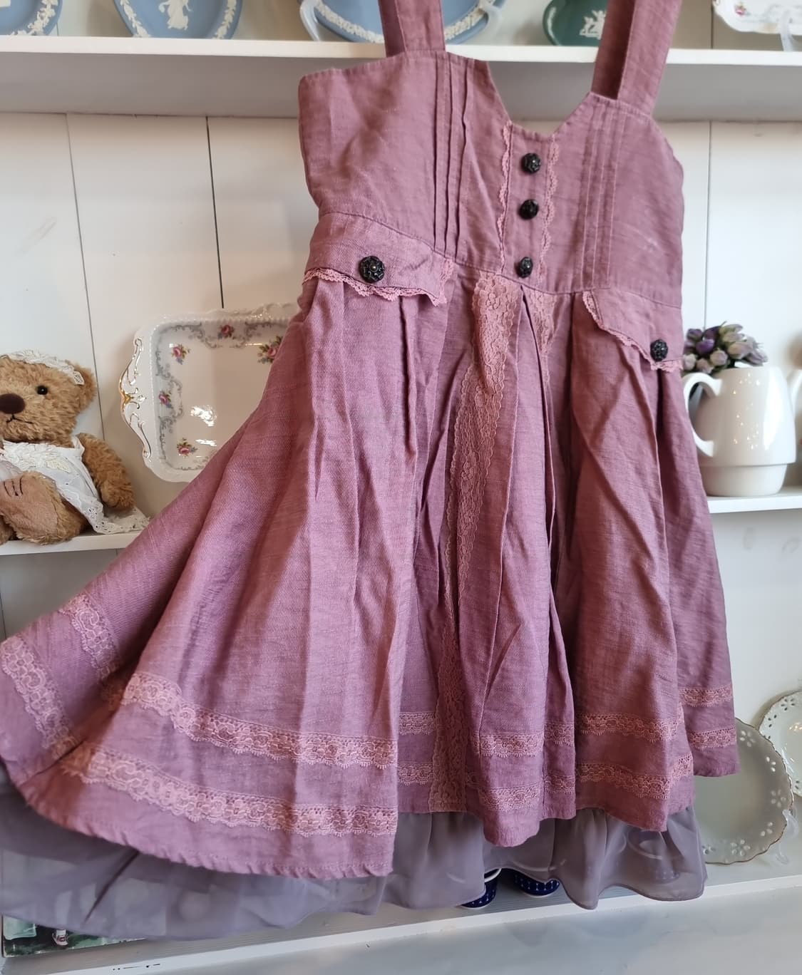 axes femme(엑시즈팜) 라일락 로맨틱 점퍼스커트원피스 상품이미지3