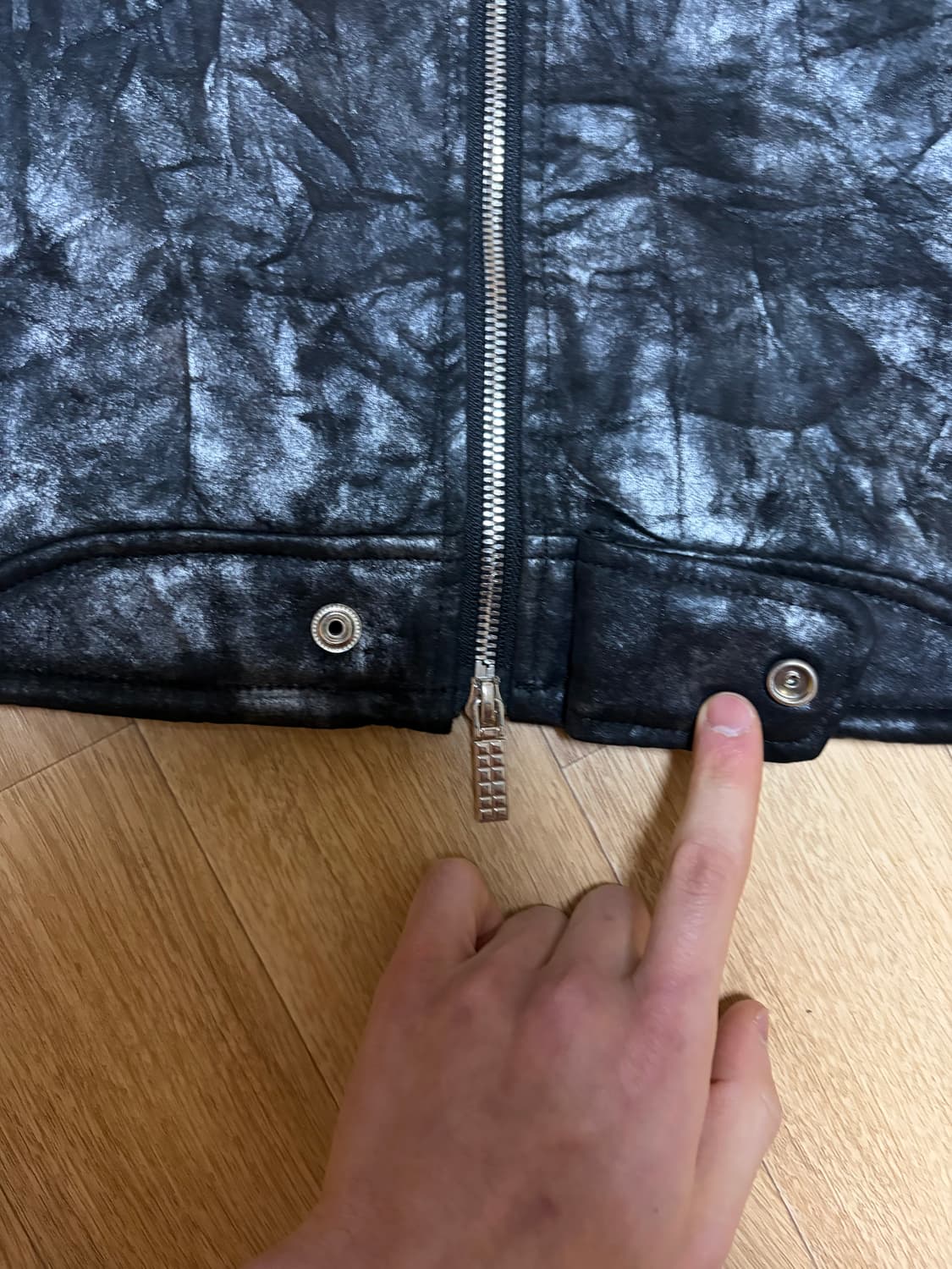 DND4DES PU레더 그래픽 모터사이클 자켓 (블랙) 상품이미지5