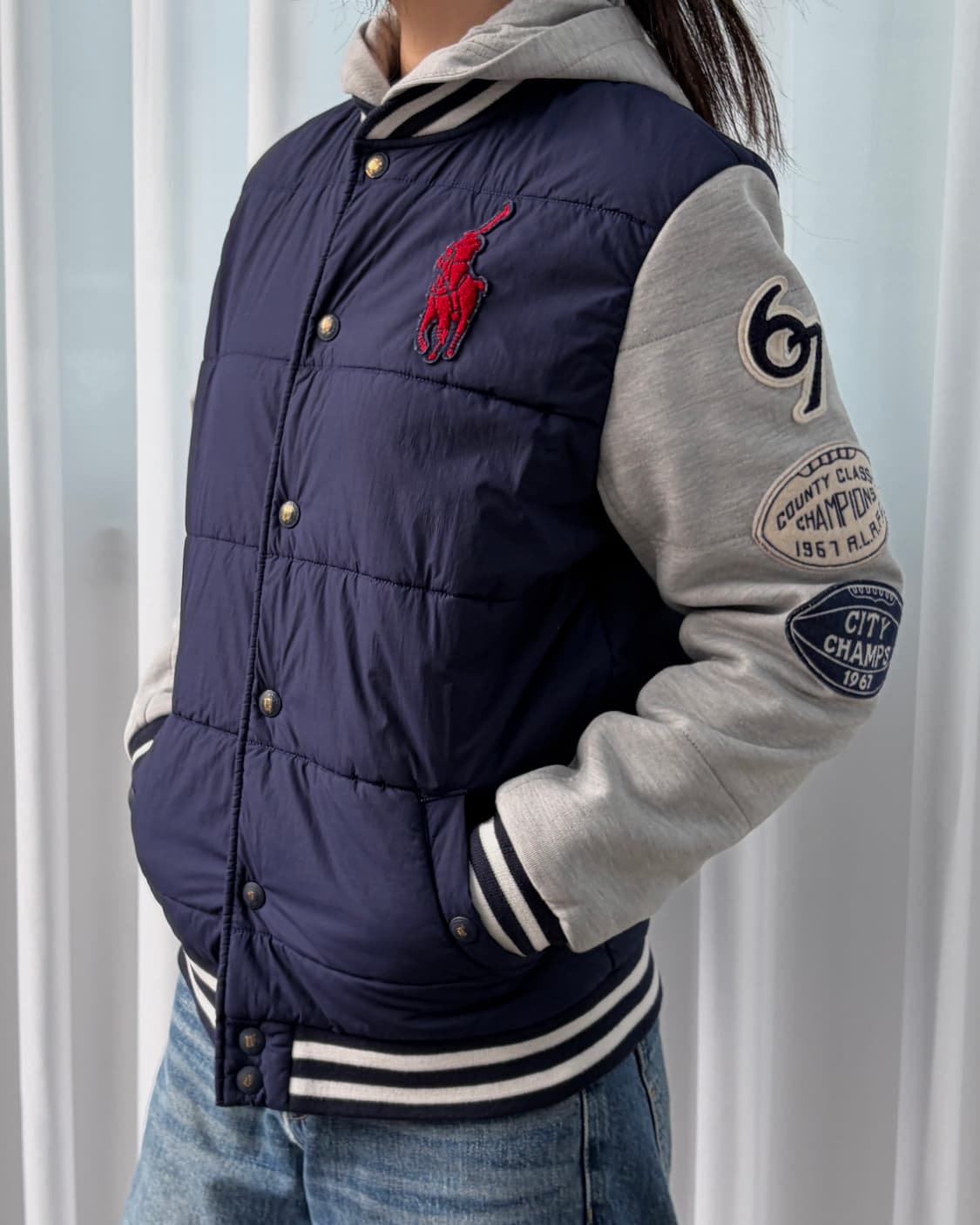 [S]폴로 랄프로렌 빅포니 패디드 바시티 후드 자켓 상품이미지2