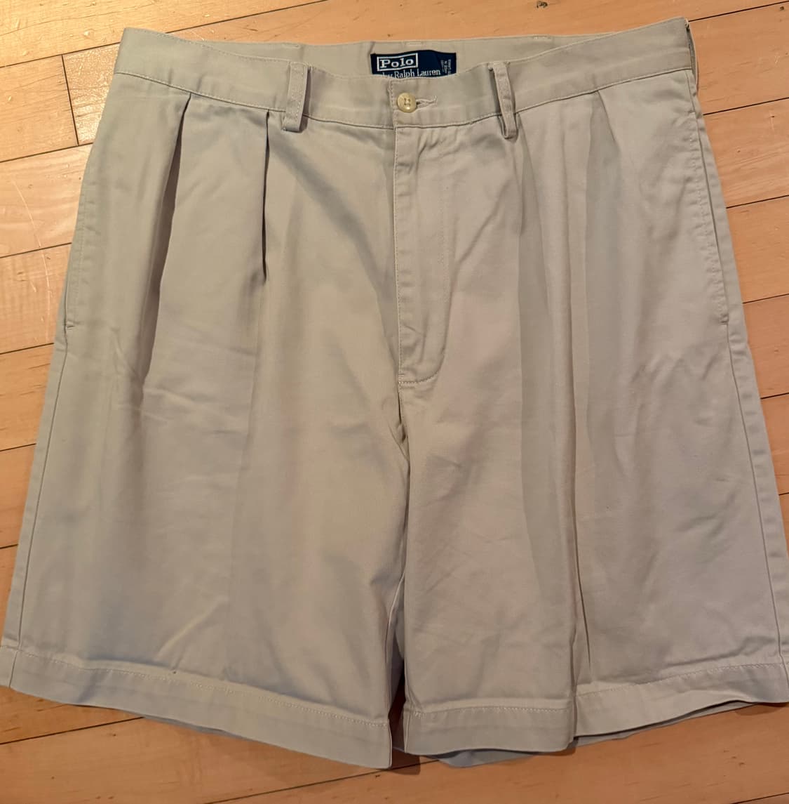 빈티지 폴로 베이지 투턱 반바지 타일러 쇼츠 상품이미지1