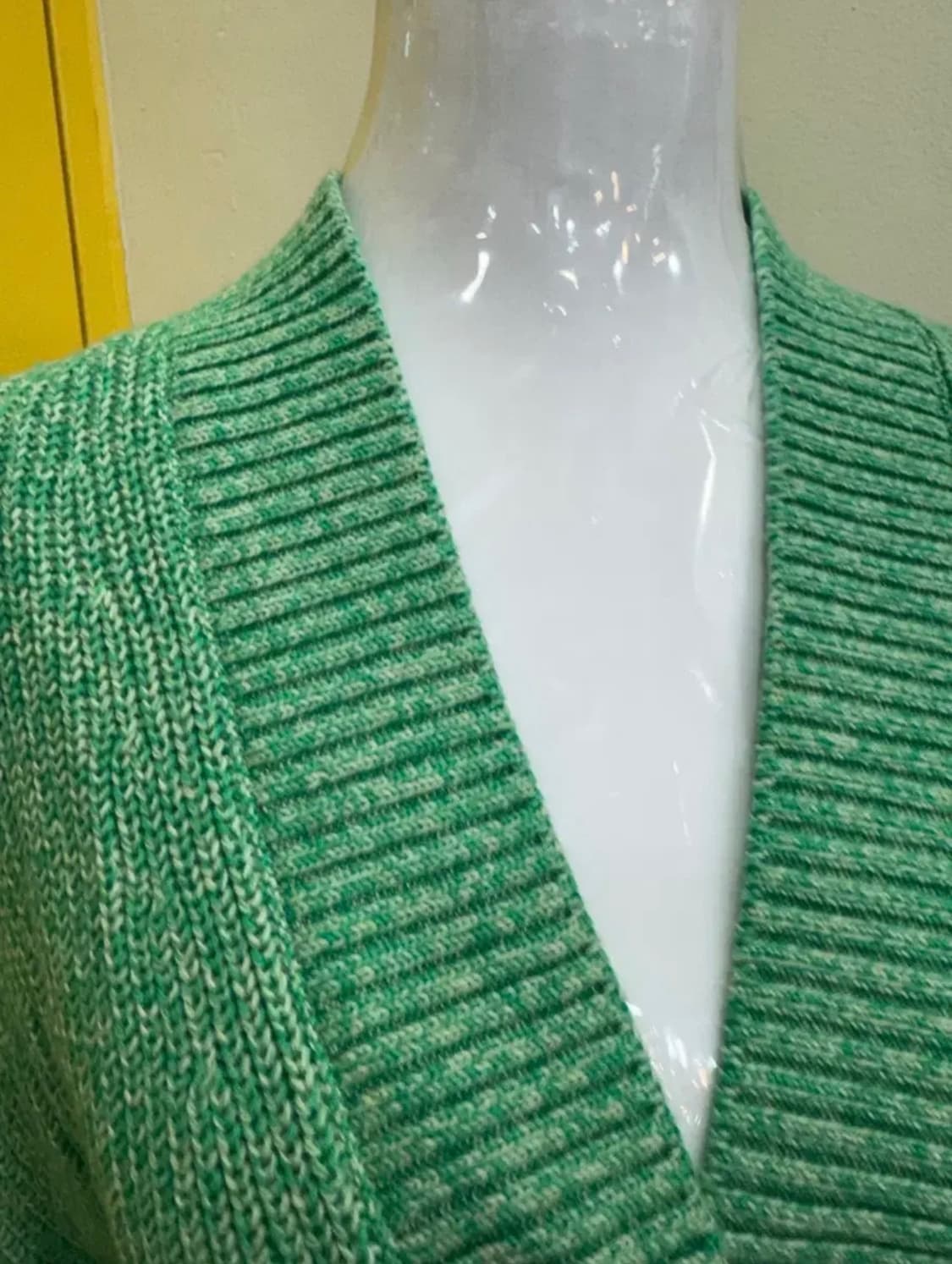 COS 코스 멜란지 그린 브이넥 니트 가디건 EUR S 상품이미지3