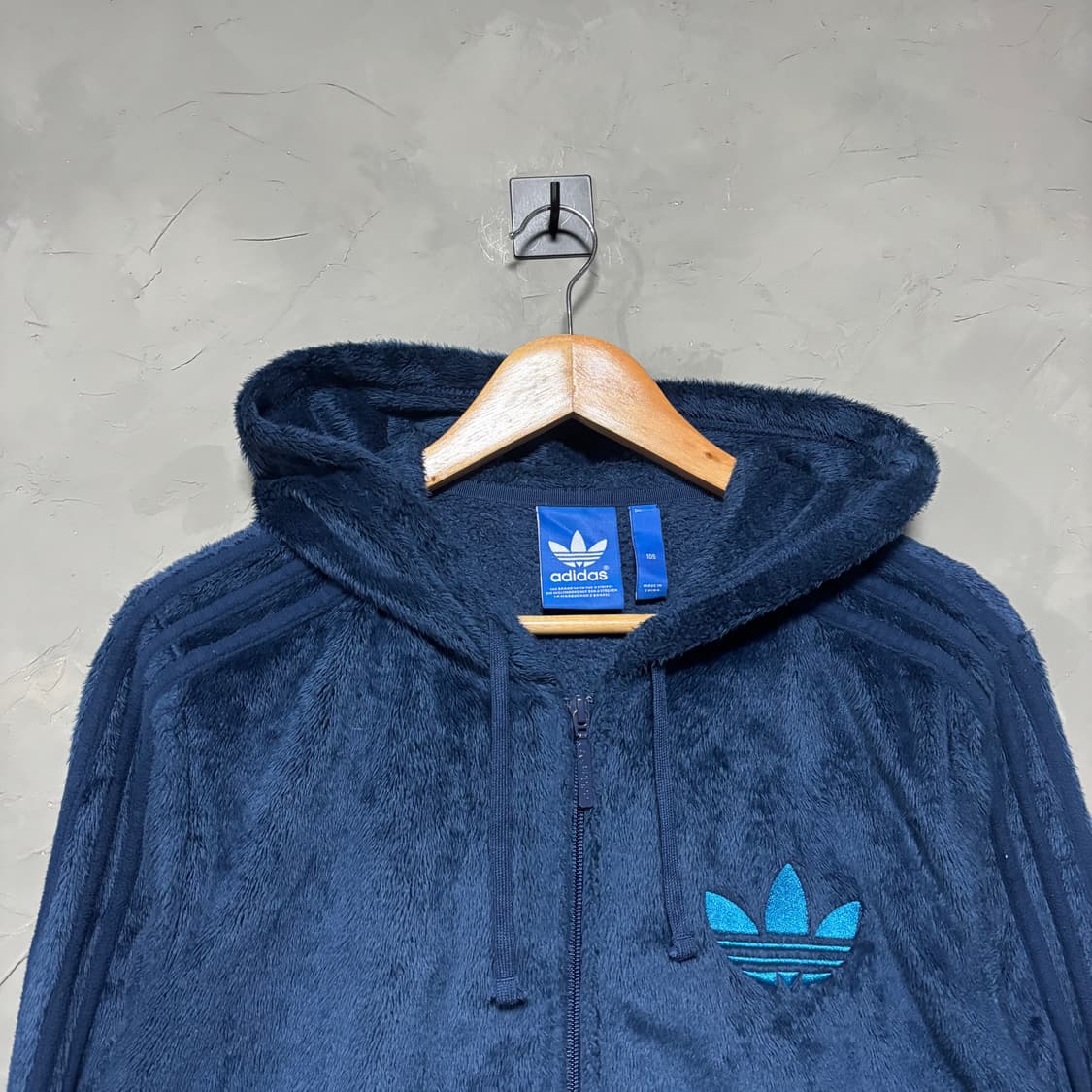 아디다스 파이어버드 백로고 쉐르파 후리스 블루 상품이미지2