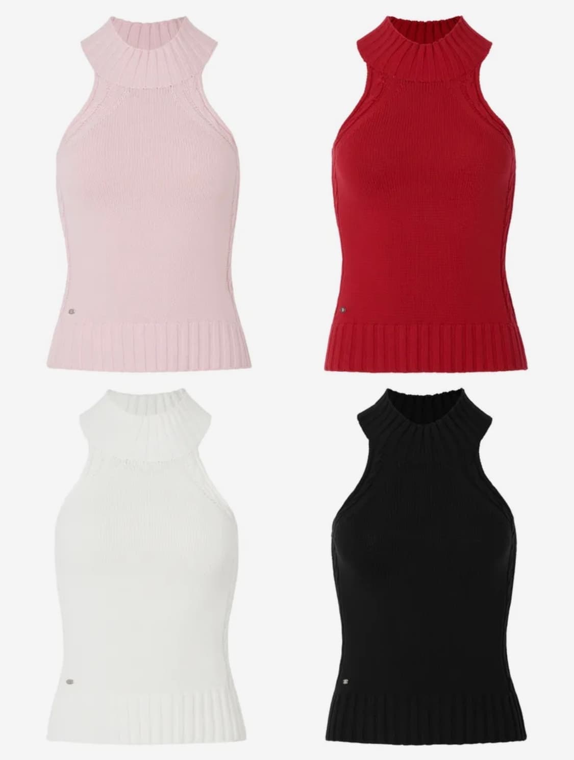 (새상품) 페일제이드 코튼 홀터넥 니트 탱크 탑 블랙 1사이즈 상품이미지5