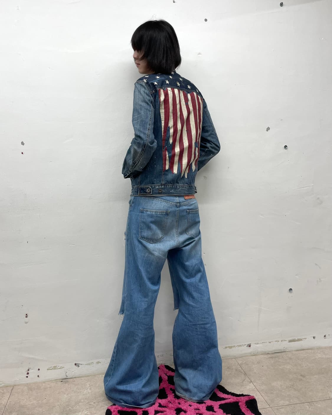 American flag washing denim jacket 상품이미지6