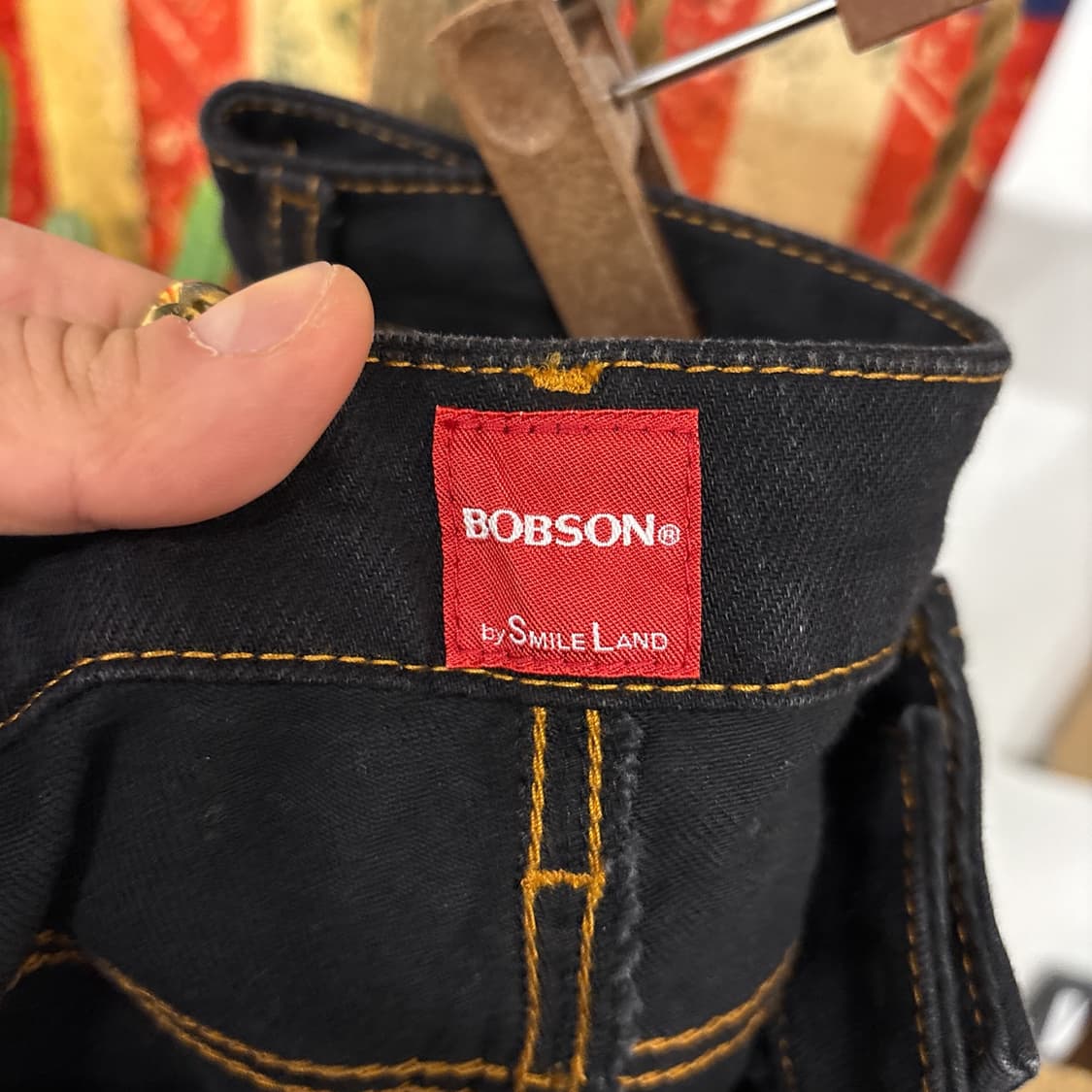 00s 밥슨 스마일랜드 바스켓위빙 와이드 플레어 데님팬츠 N909 상품이미지8