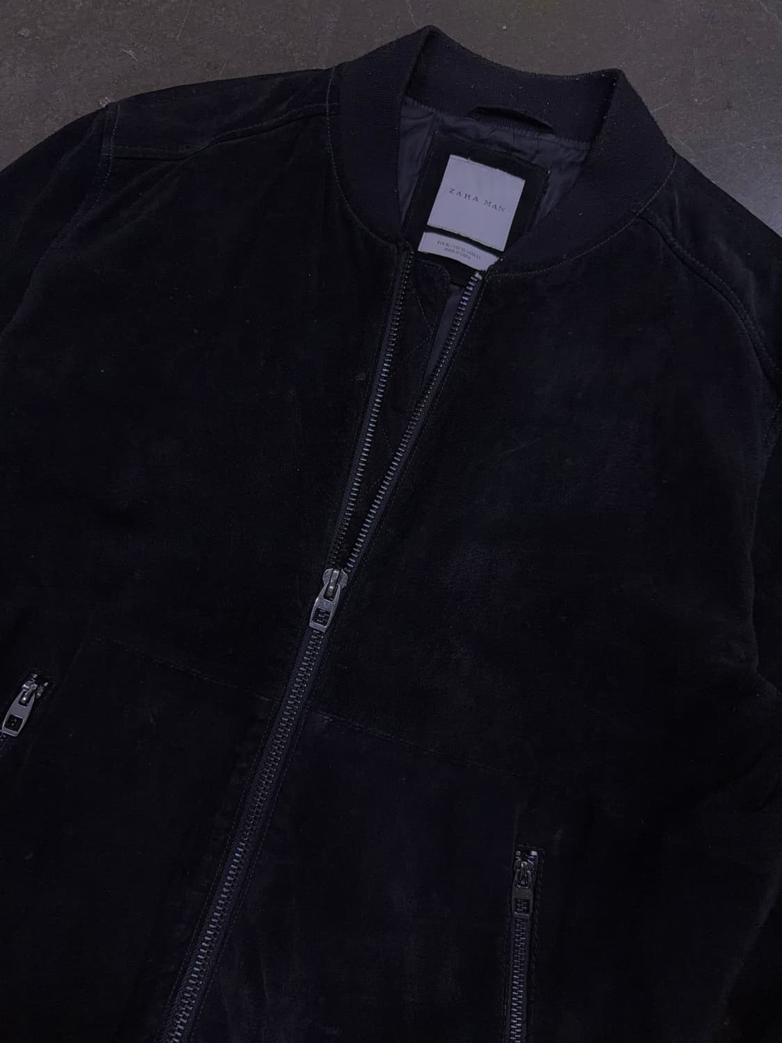 자라 돈피 레더 스웨이드 블랙 블루종 가죽자켓 XL 상품이미지4