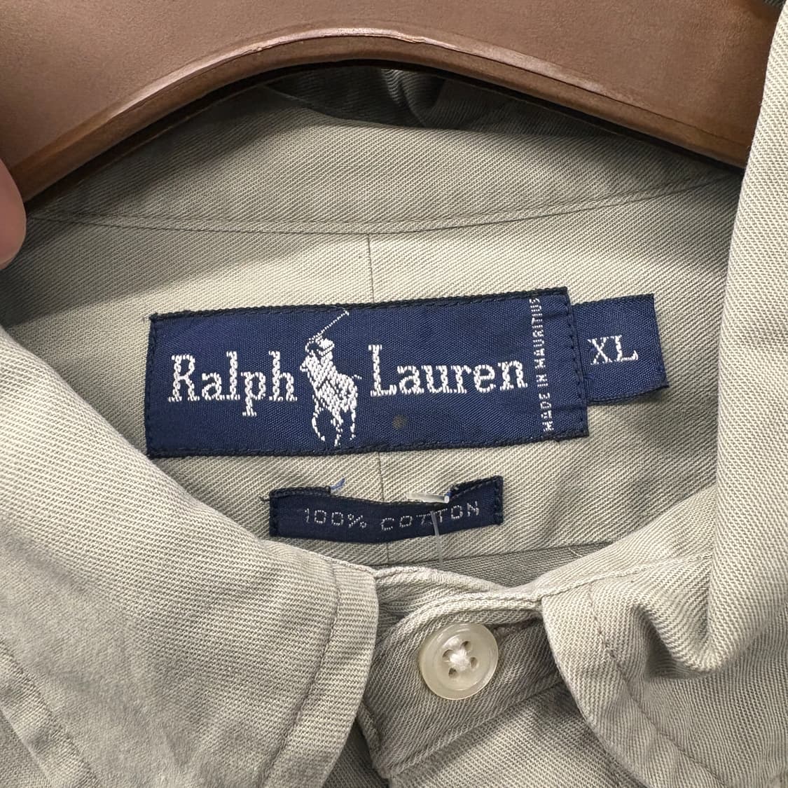 90s 폴로 랄프로렌 소프트 코튼 옥스포드 셔츠 베이지 N746 상품이미지6