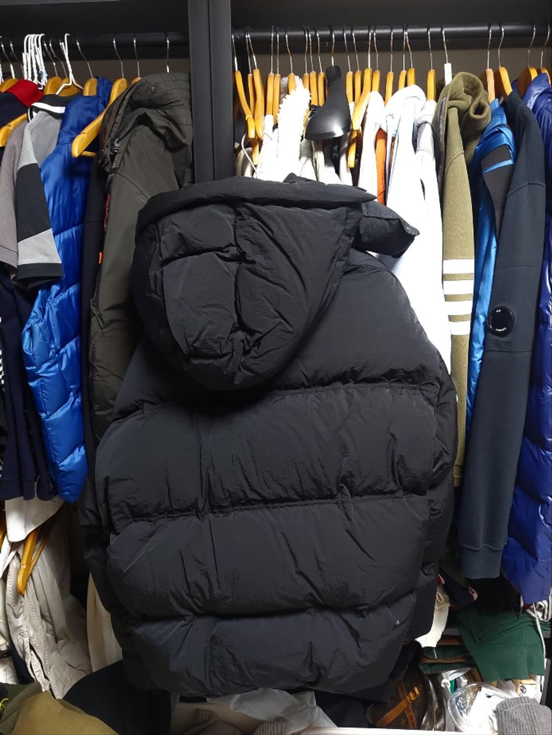 아미 블랙 팔와펜 빅하트 패딩 점퍼 L 상품이미지8