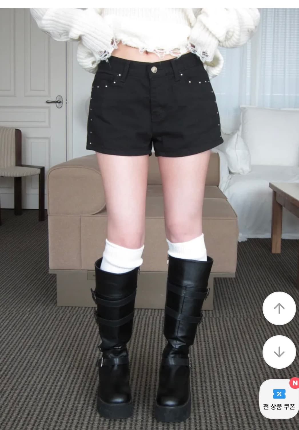 블랙 검정 청반바지 반바지 숏팬츠 판매합니다 상품이미지5