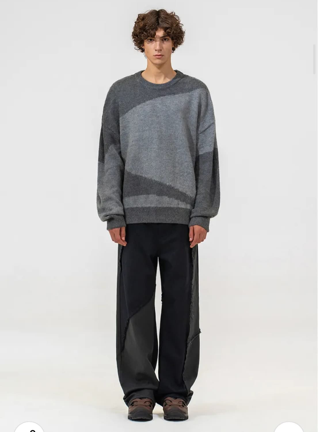 비바스튜디오 BLOCK ROUND KNIT [GRAY] L사이즈 상품이미지4