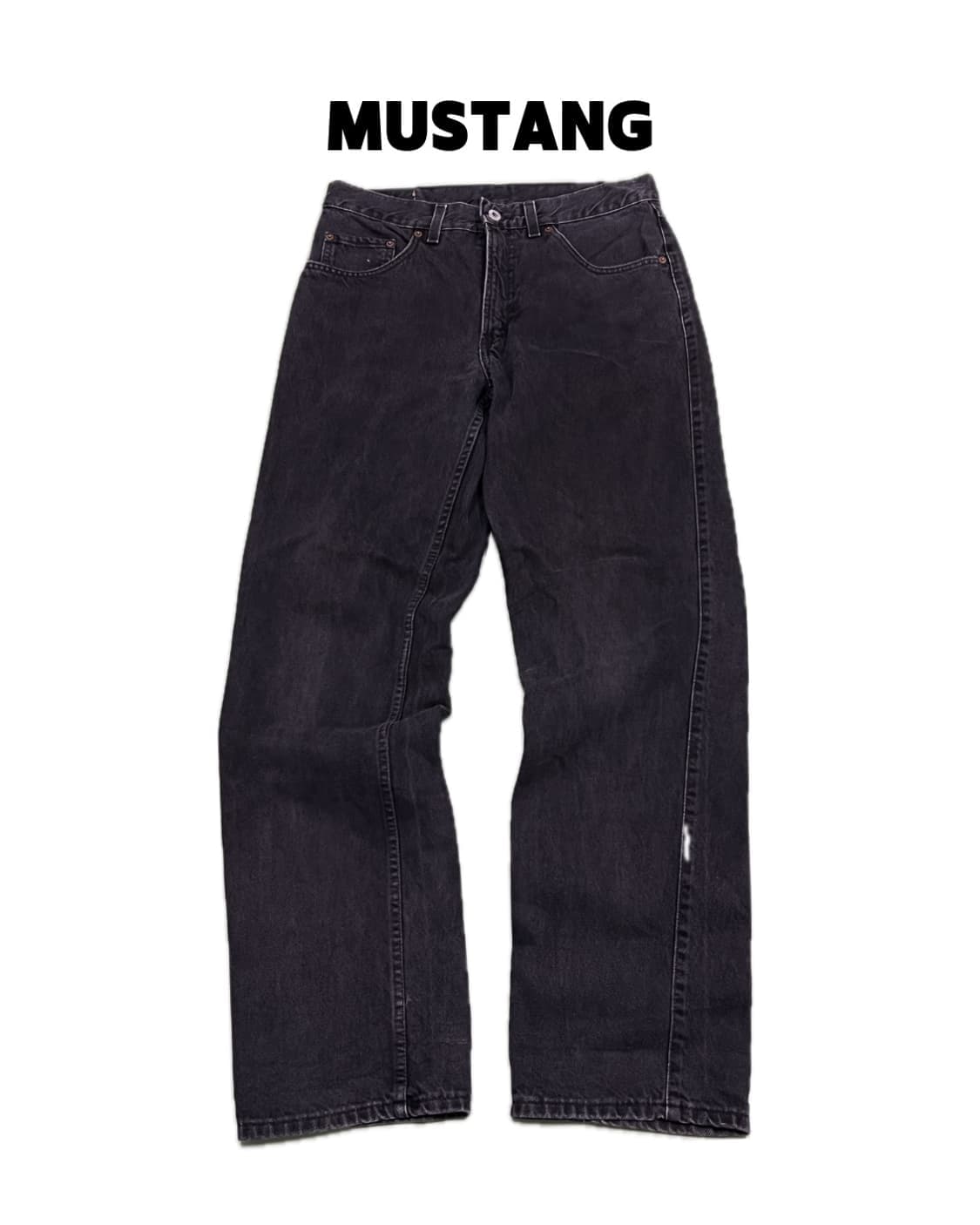 (33/34) 머스탱 올드스쿨 스트레이트핏 흑청 데님 팬츠 상품이미지1