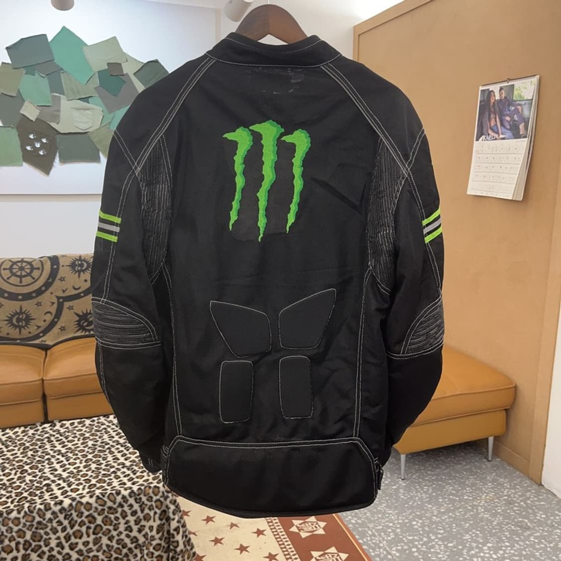 크로스보더 몬스터 레이싱 바이커 네온로고 보호 자켓 3XL C08967 상품이미지4