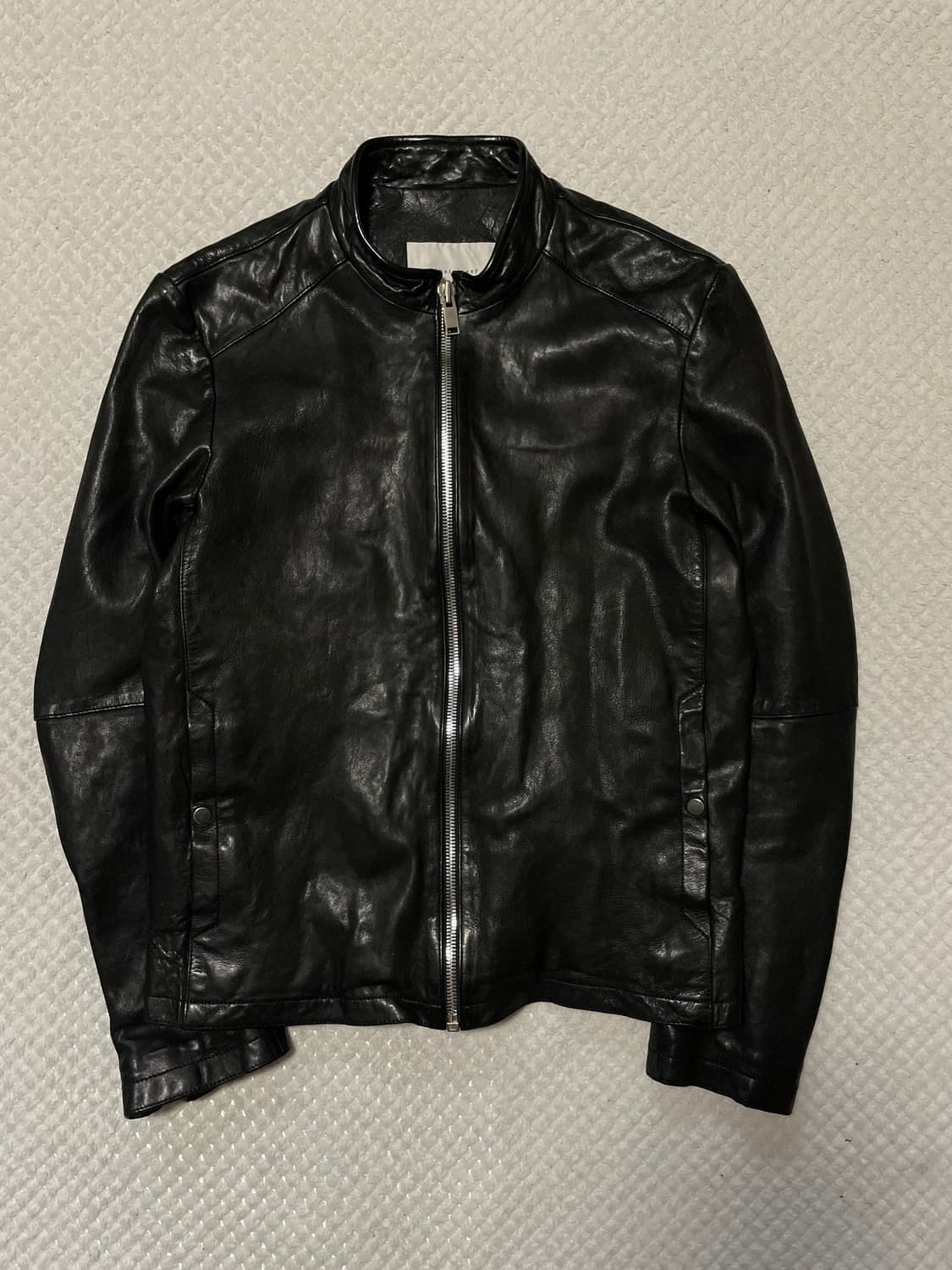 LIBER CLASSSY 웨스턴 무드 램스킨 양가죽 바이커 절개 레더  상품이미지1