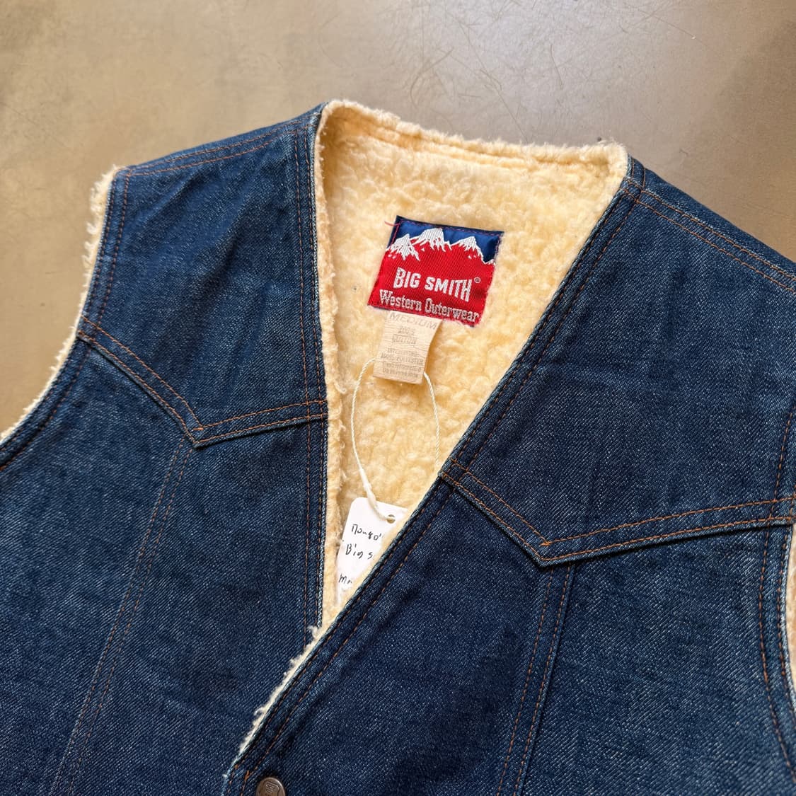 70 ~ 80S 빅 스미스 USA 웨스턴 아웃웨어 데님 베스트 상품이미지2