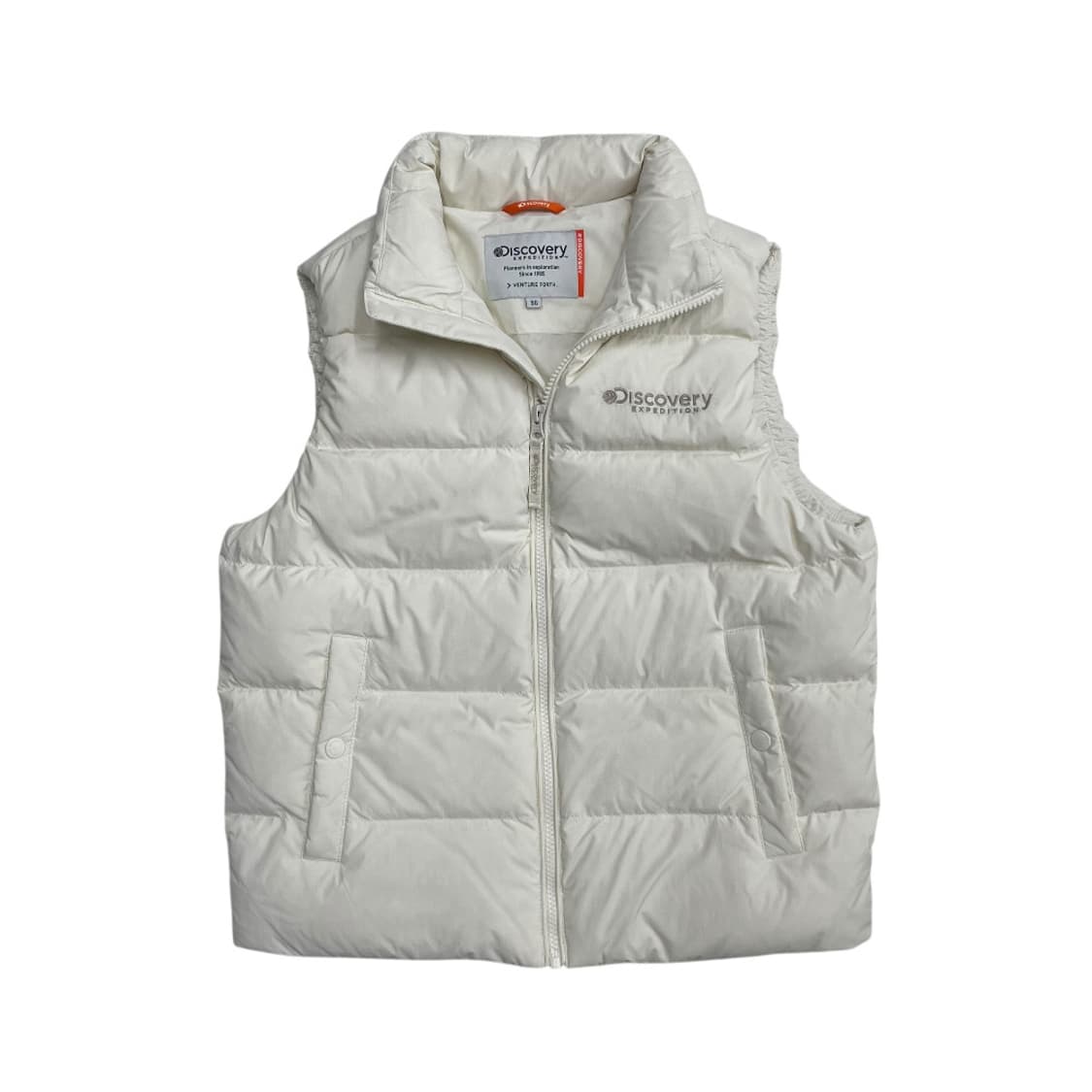 디스커버리 로고 화이트 패딩조끼 90 상품이미지2