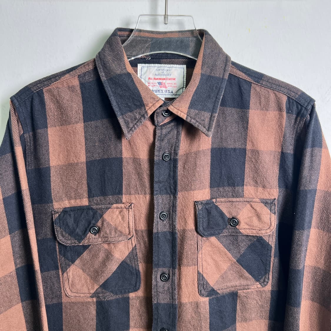 아비렉스 체크 헤비 코튼 플란넬 셔츠 M 상품이미지4