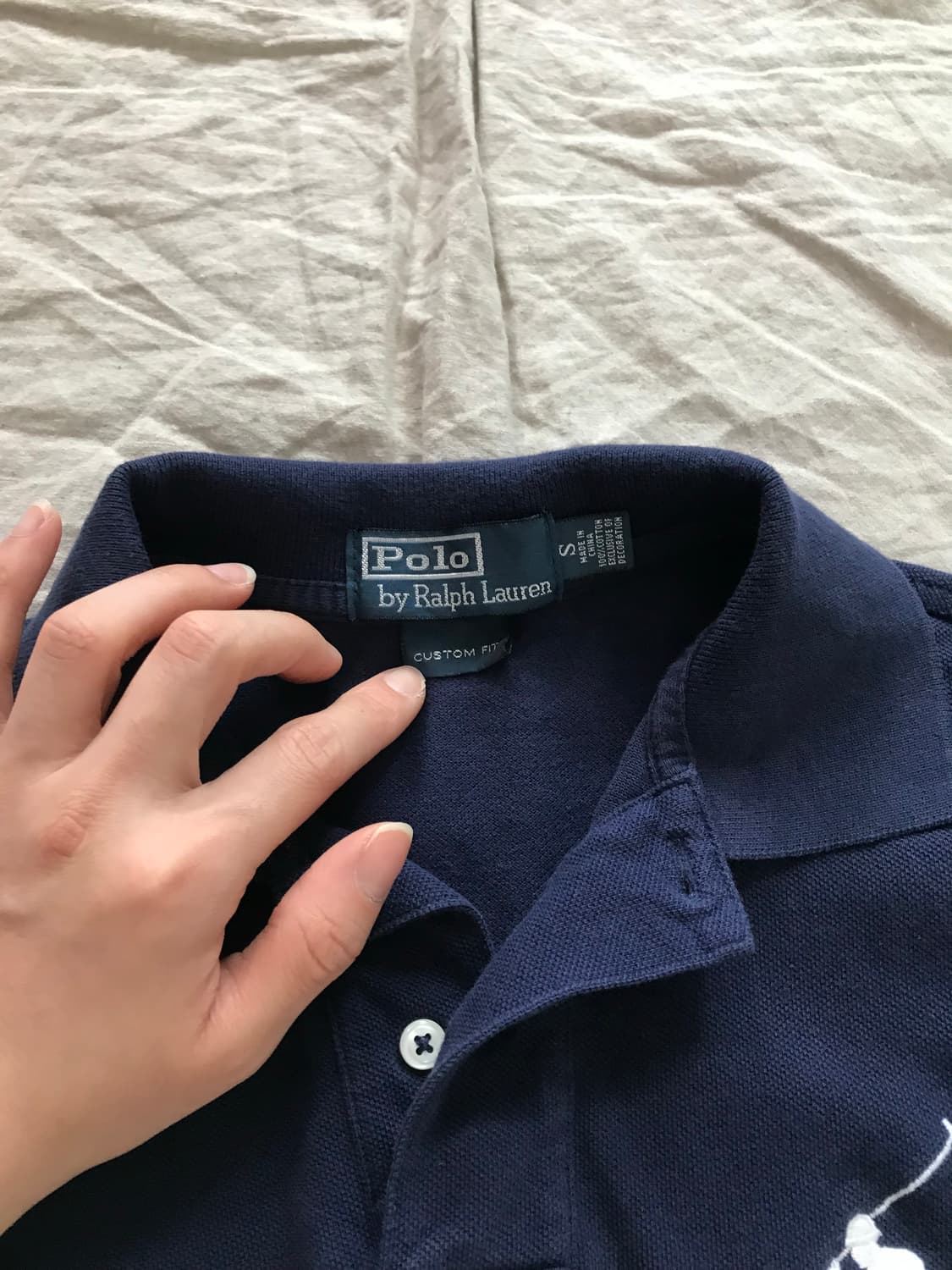 폴로 랄프로렌 빅포니로고 네이비 반팔 카라티 상품이미지6