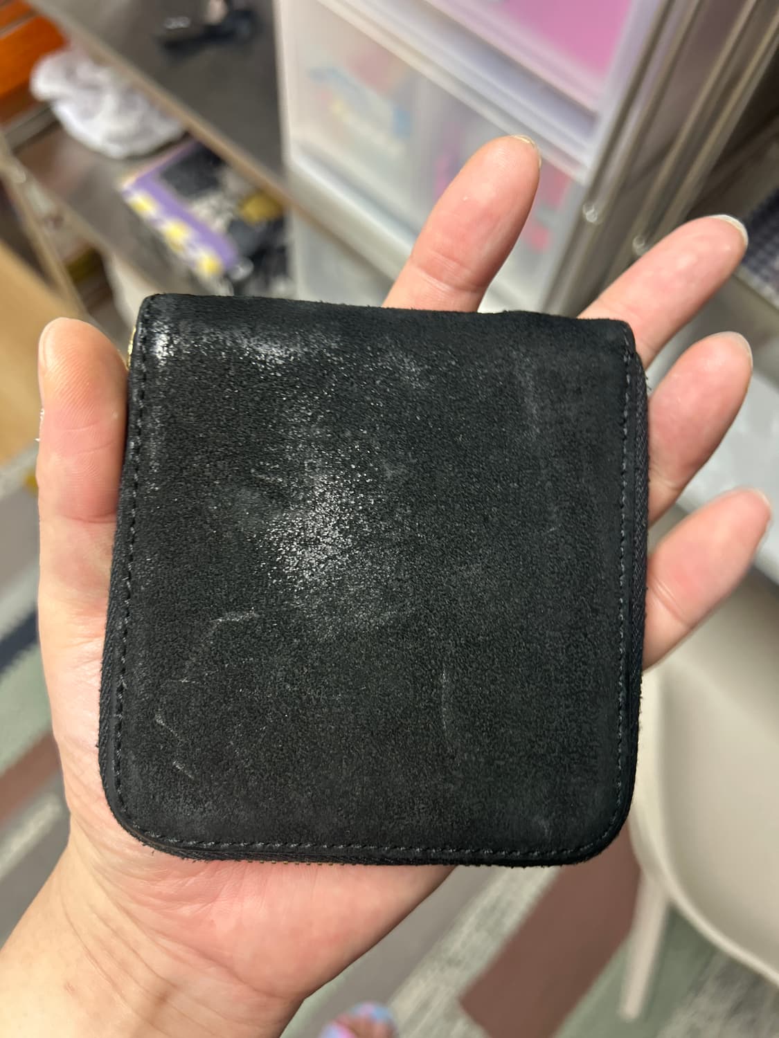 visvim 비즈빔 스웨이드 가죽 블랙 반지갑 상품이미지5