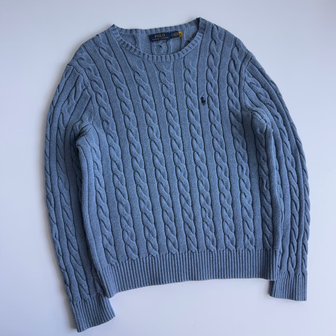 Polo 폴로 랄프로렌 신형 라벤더 소라 케이블 니트 상품이미지1
