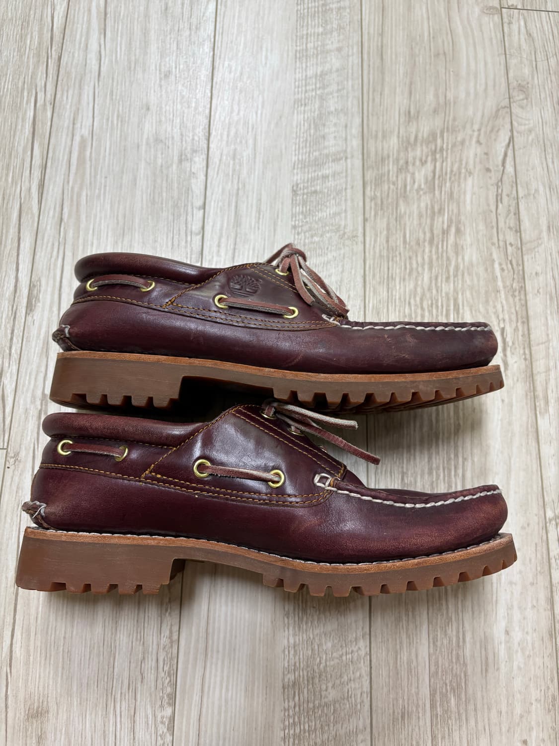 팀버랜드 3아이 보트슈즈 버건디 270 상품이미지3