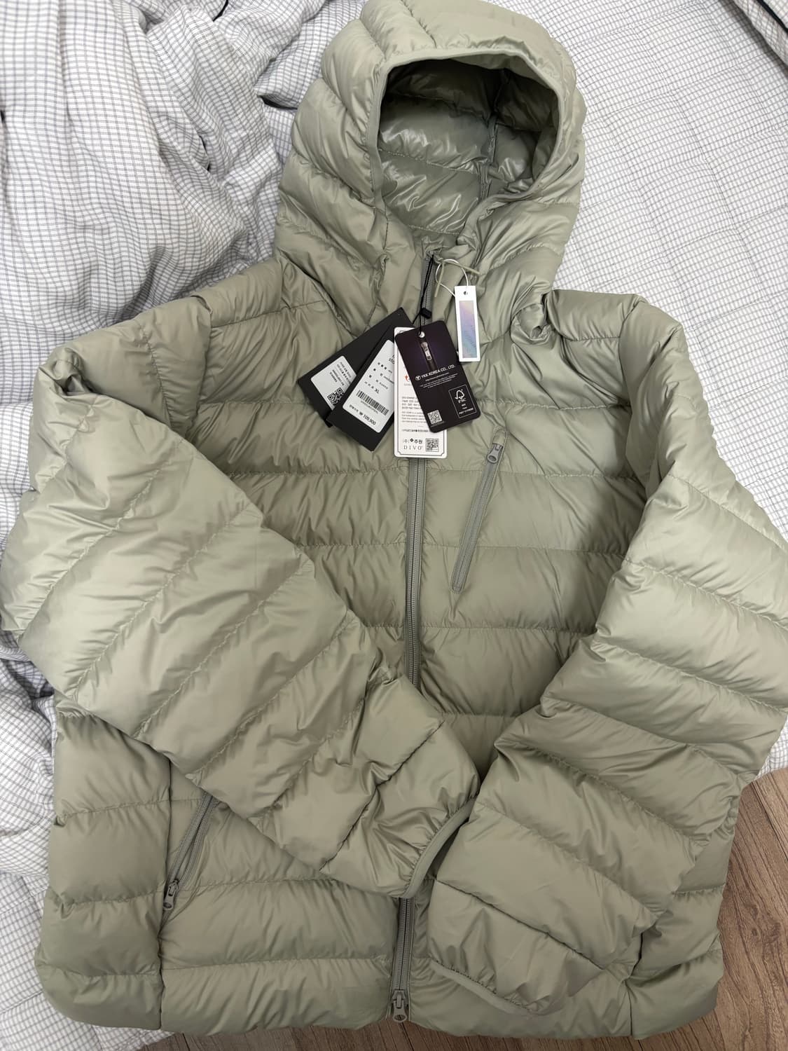 (새상품) 무신사 경량패딩 피스타치오 시티레저 상품이미지1