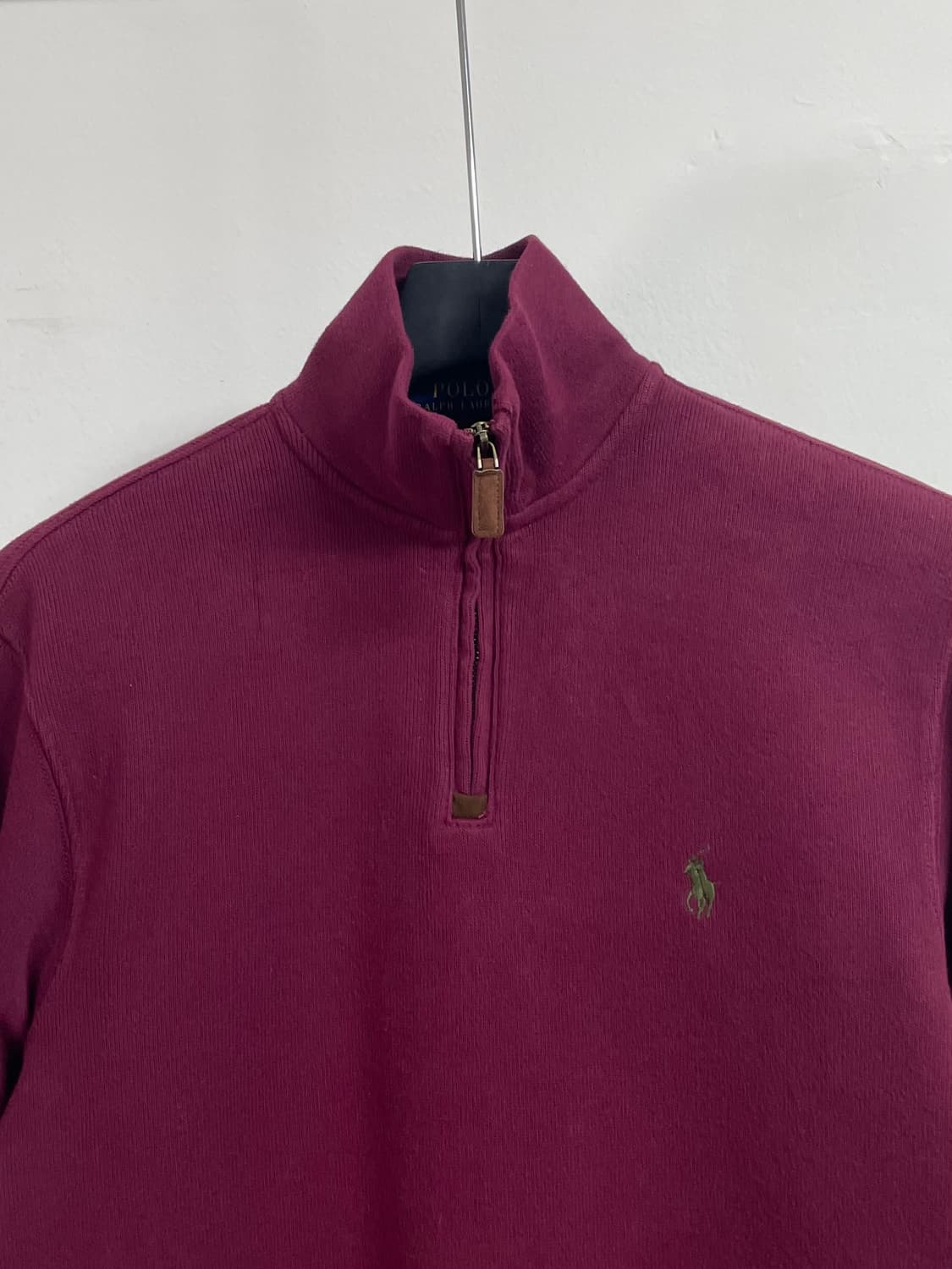 폴로 랄프로렌 버건디 반집업 맨투맨 (on.84) 상품이미지2